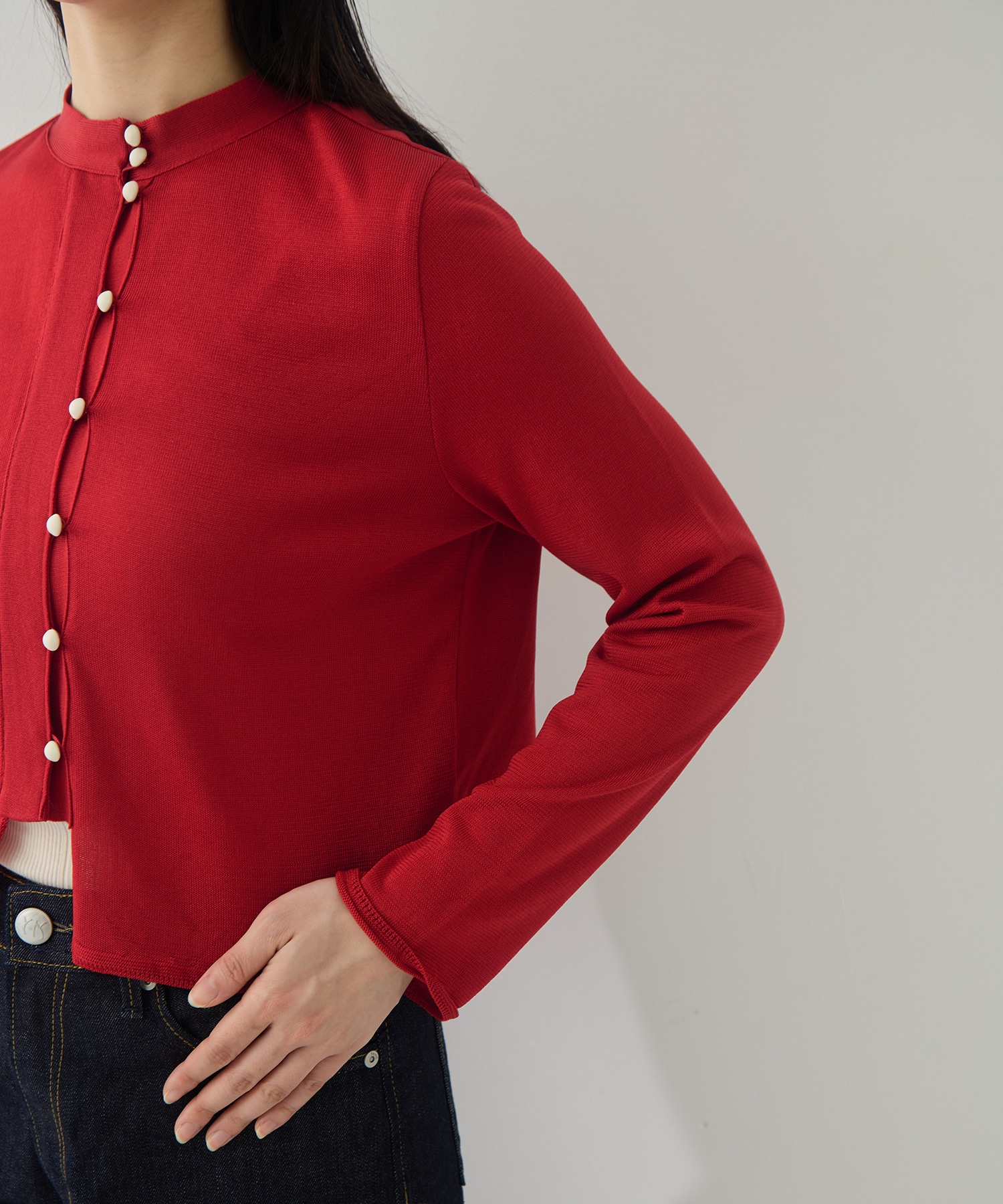 別注MULTI BUTTON KINT BLOUSE TAN