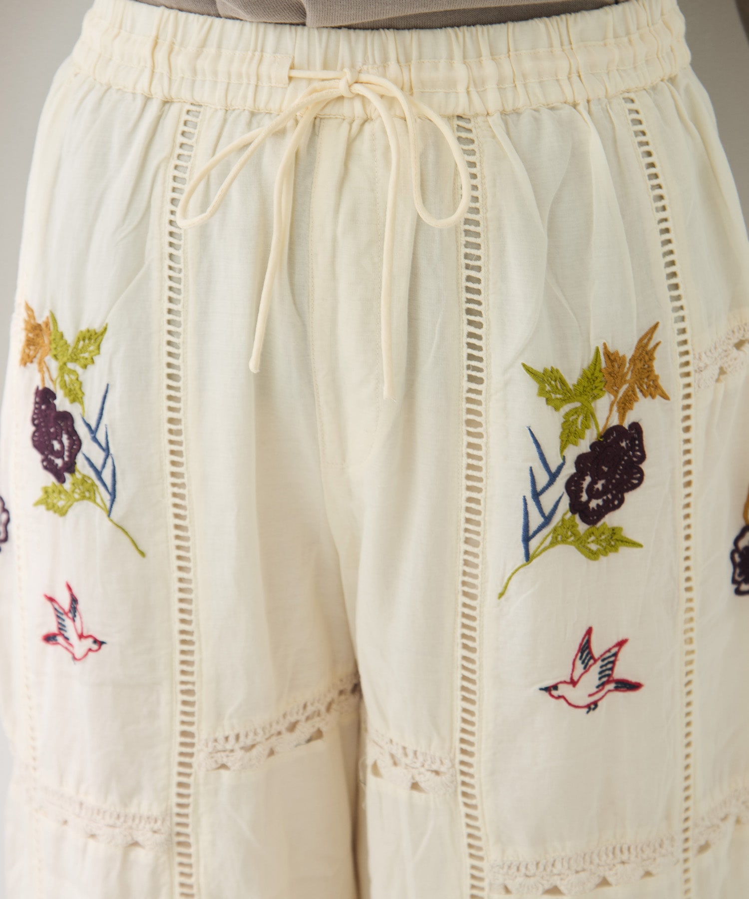Embroidery Patchwork Trousers TODAYFUL