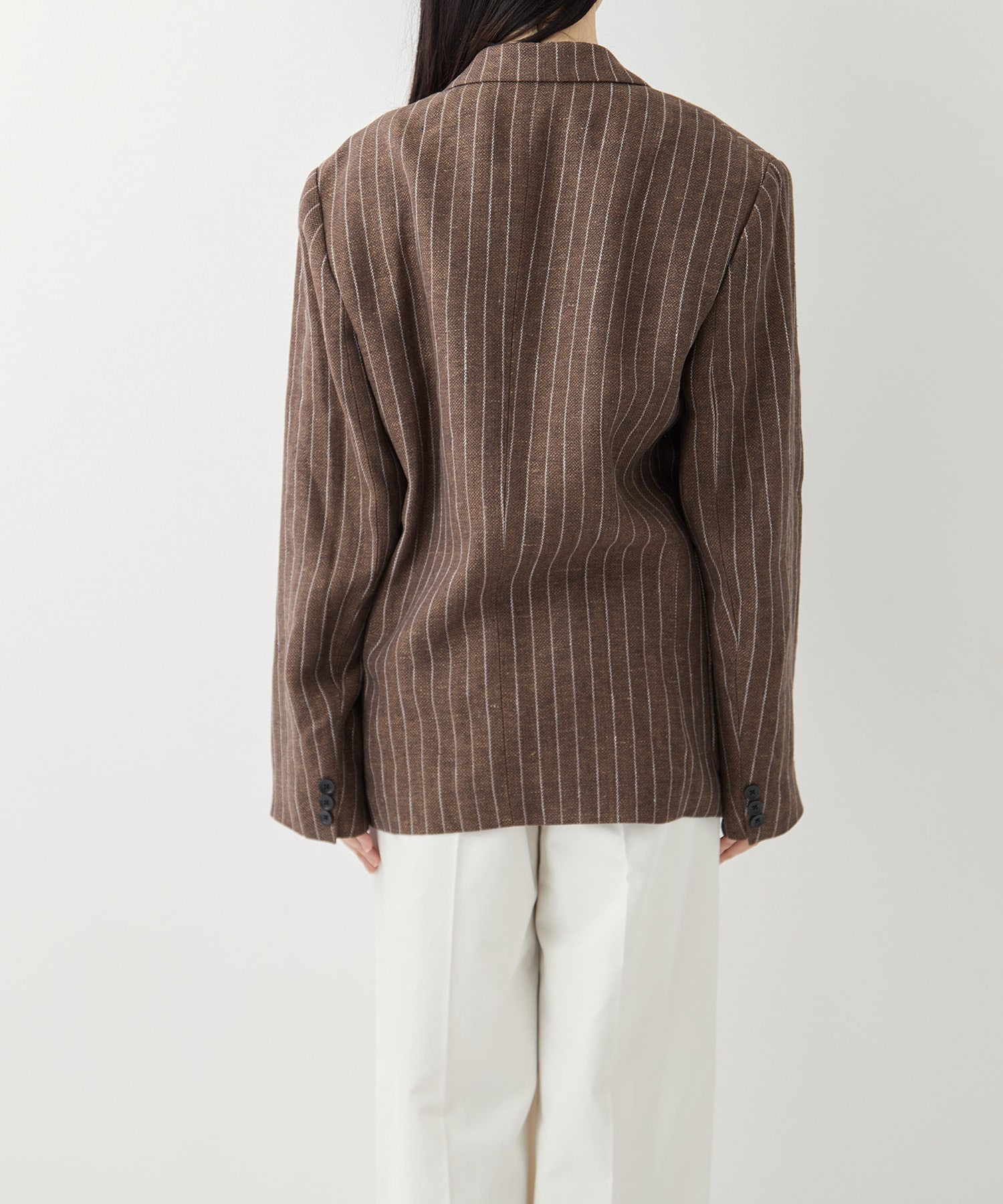 Boyfriend Stripe Linen Jacket TODAYFUL