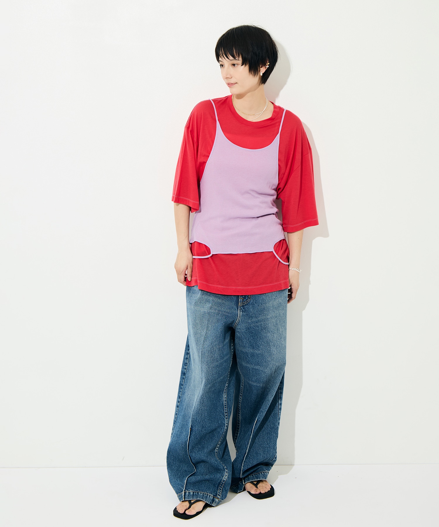 Camisole Top & Loose-fitting Tee - Unit Tops RhodolirioN