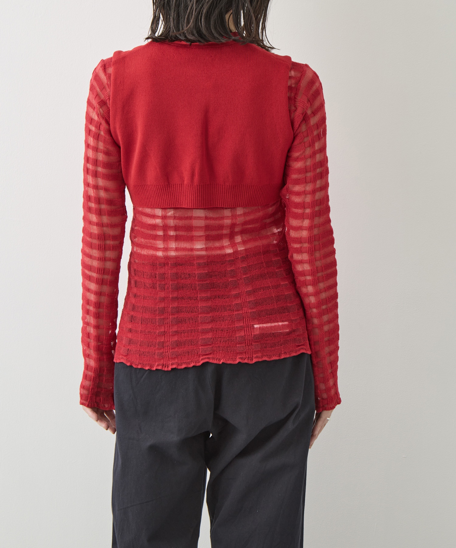 CURVED HEM KNIT TOPS TAN