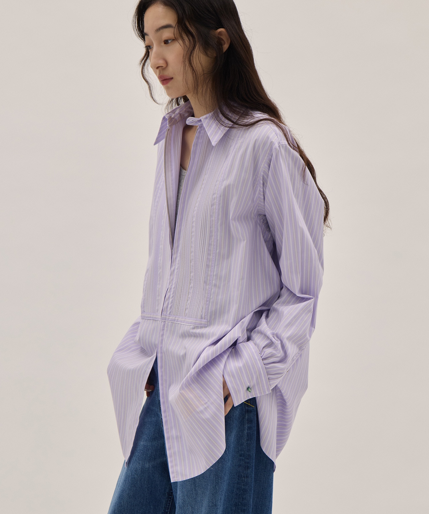 Pintuck FrontZip Shirt PONTI