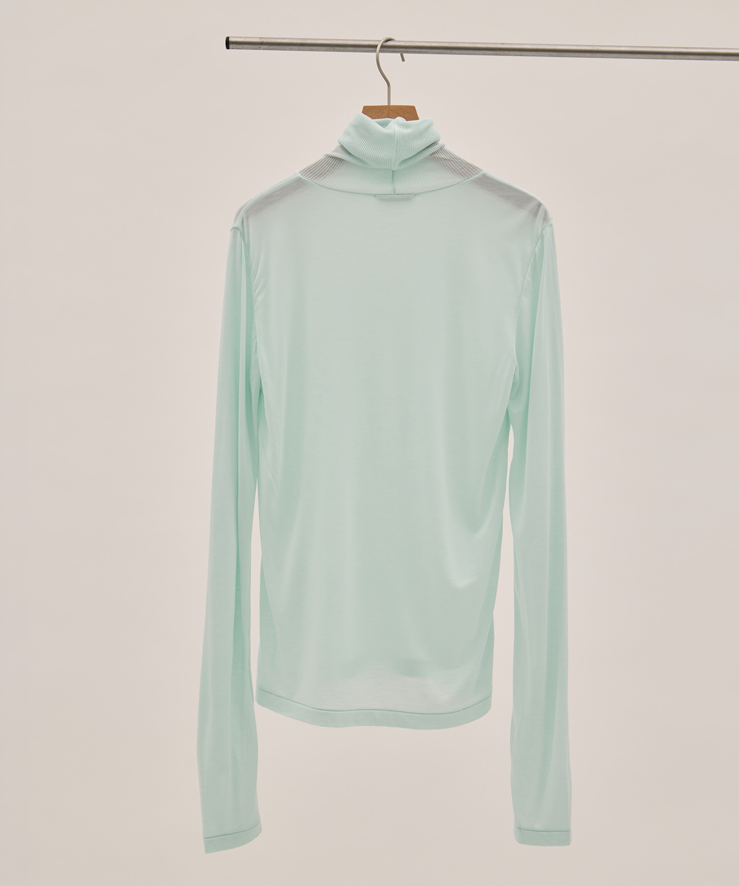 MODAL SILK JERSEY TURTLENECK PULLOVER ATON