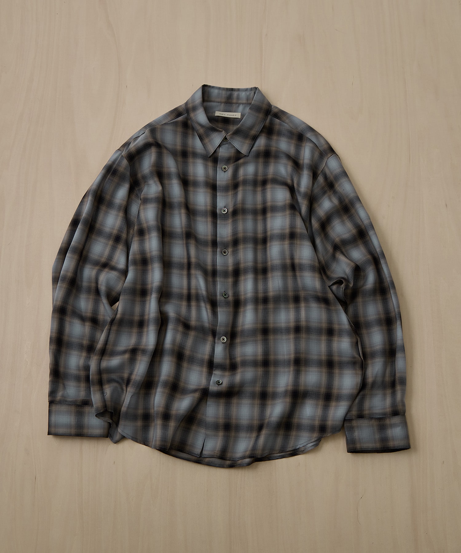 キュプラアムンゼンオンブレチェックシャツ KEY TIMEZ