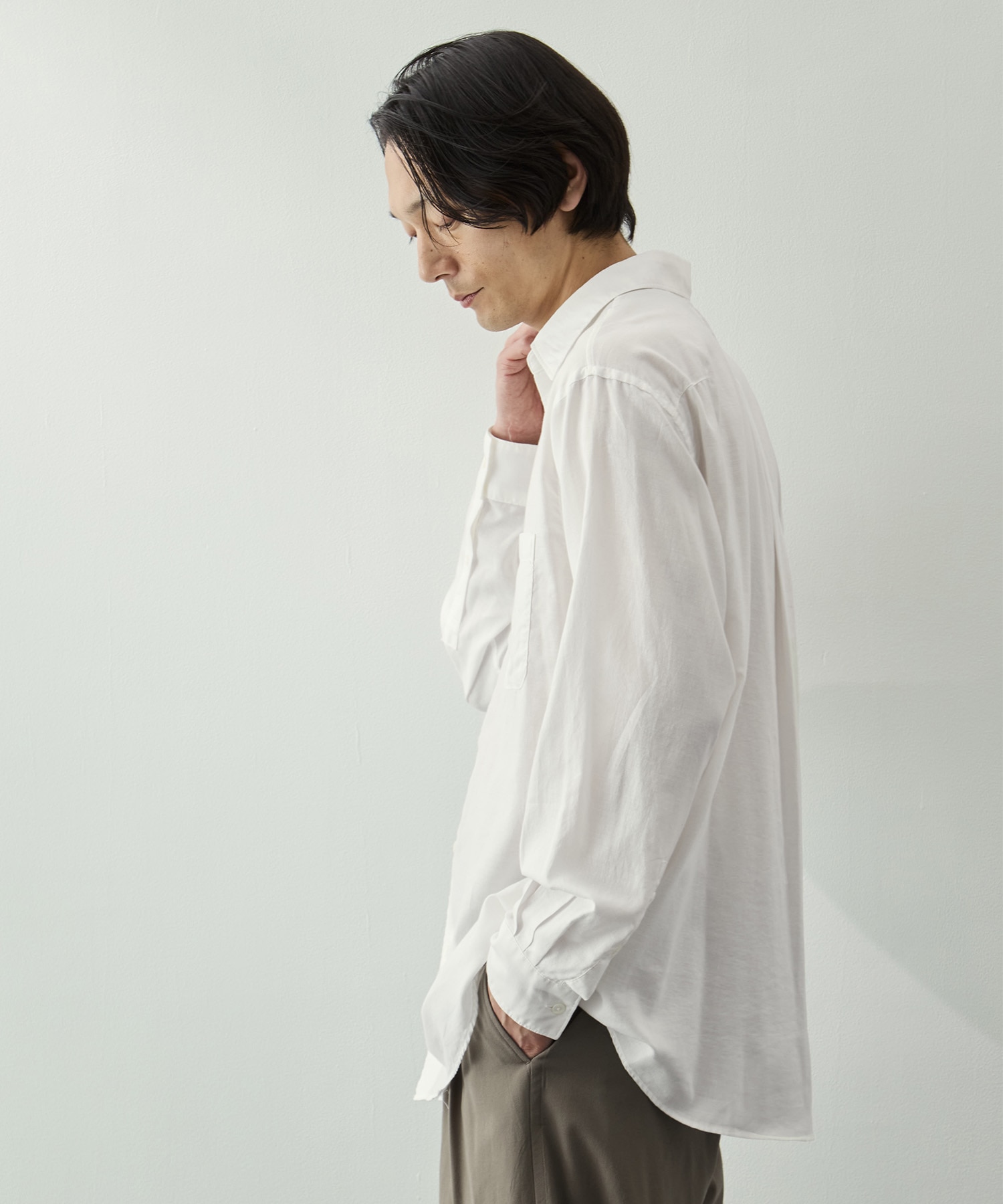Cotton Silk Twill Garment-dyed Loosed Shirt YOKE
