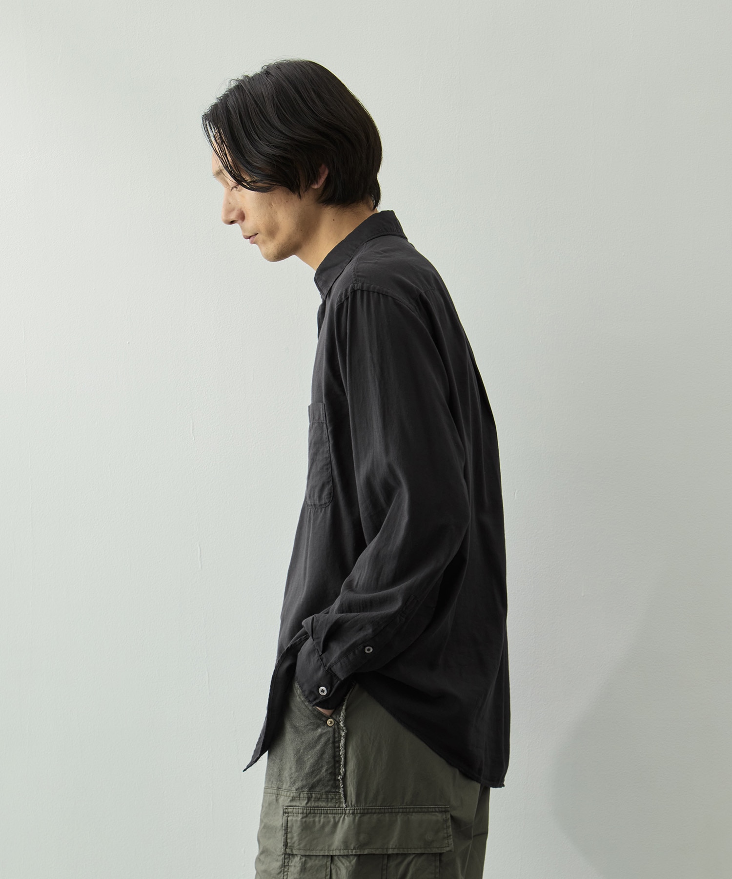 Cotton Silk Twill Garment-dyed Loosed Shirt YOKE