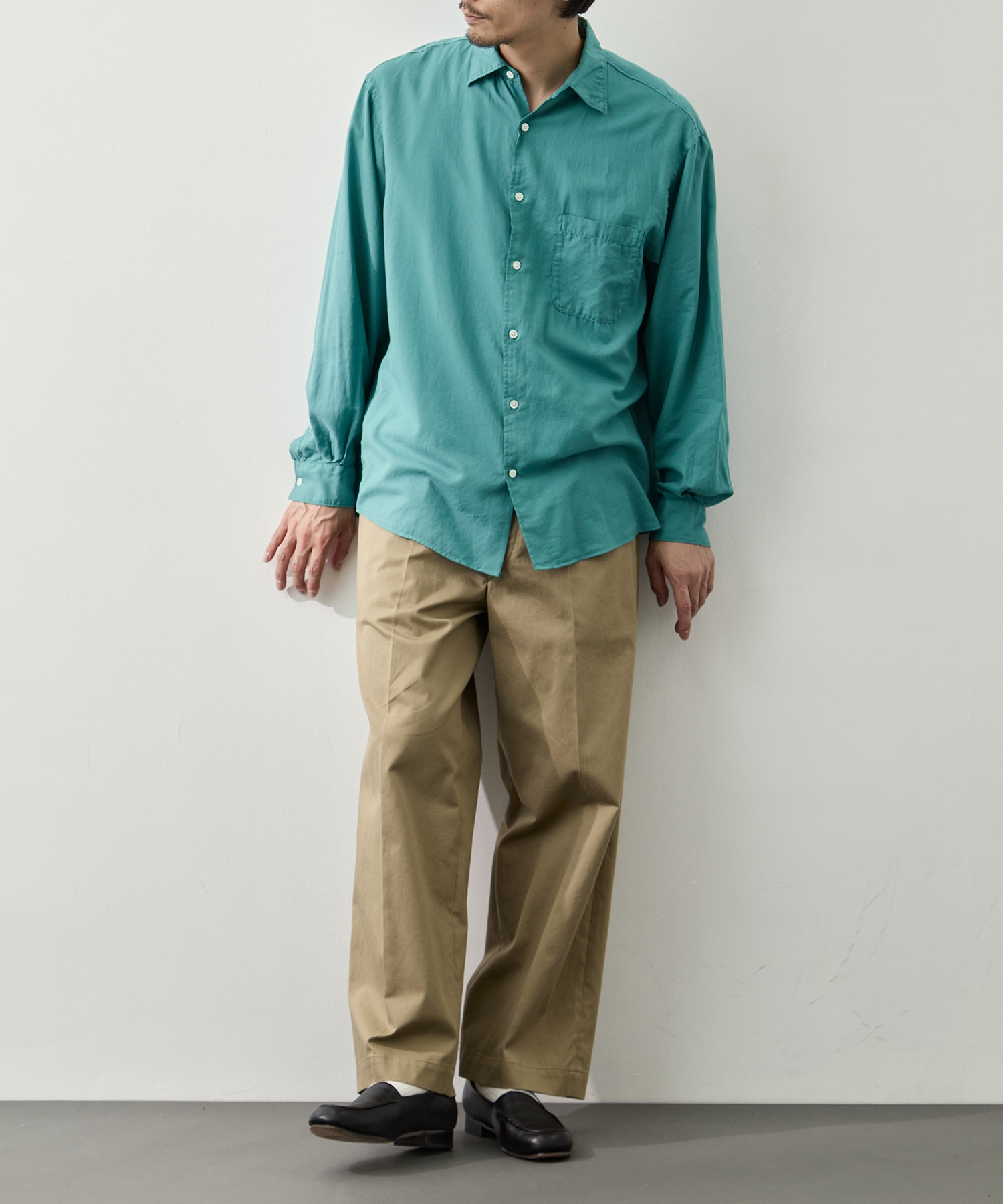 Cotton Silk Twill Garment-dyed Loosed Shirt YOKE