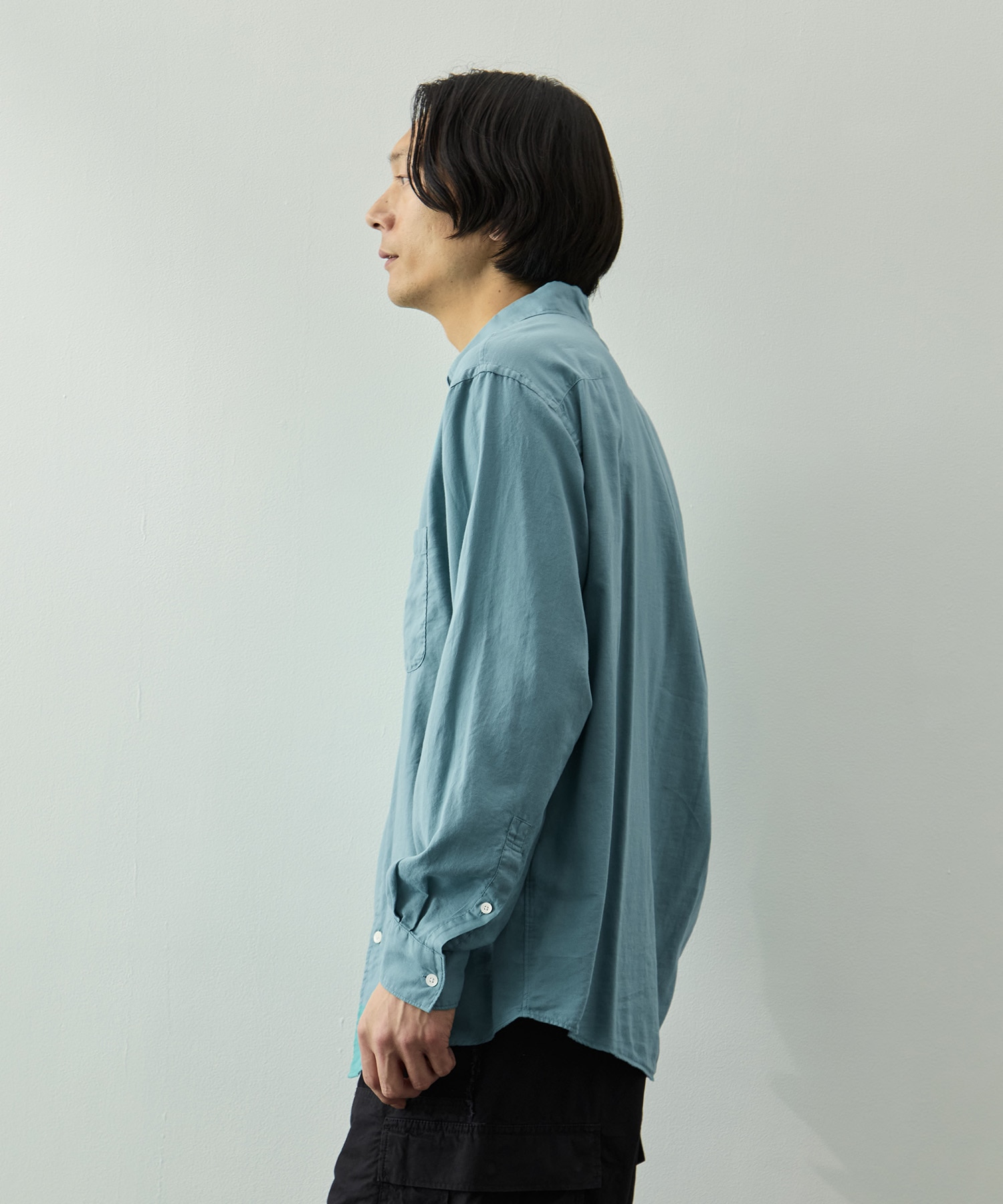 Cotton Silk Twill Garment-dyed Loosed Shirt YOKE