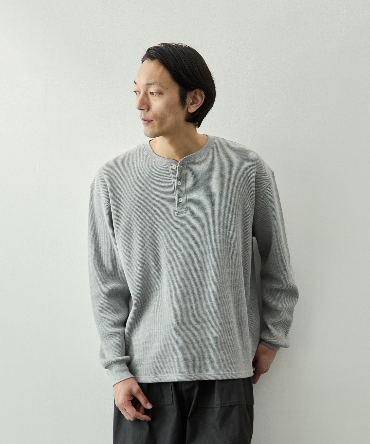 ソフトワッフルヘンリーTee L/S KEY TIMEZ