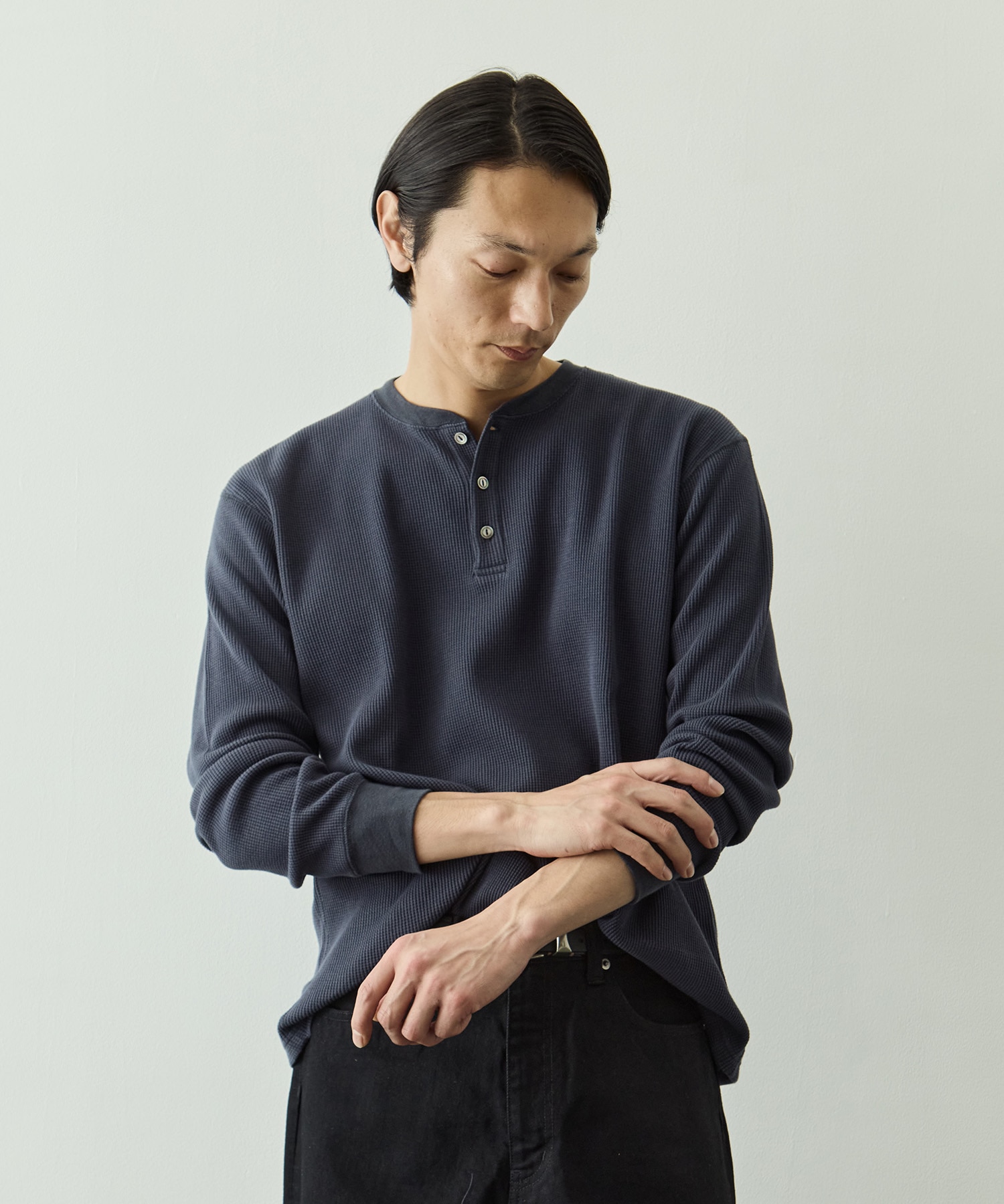 ソフトワッフルヘンリーTee L/S KEY TIMEZ