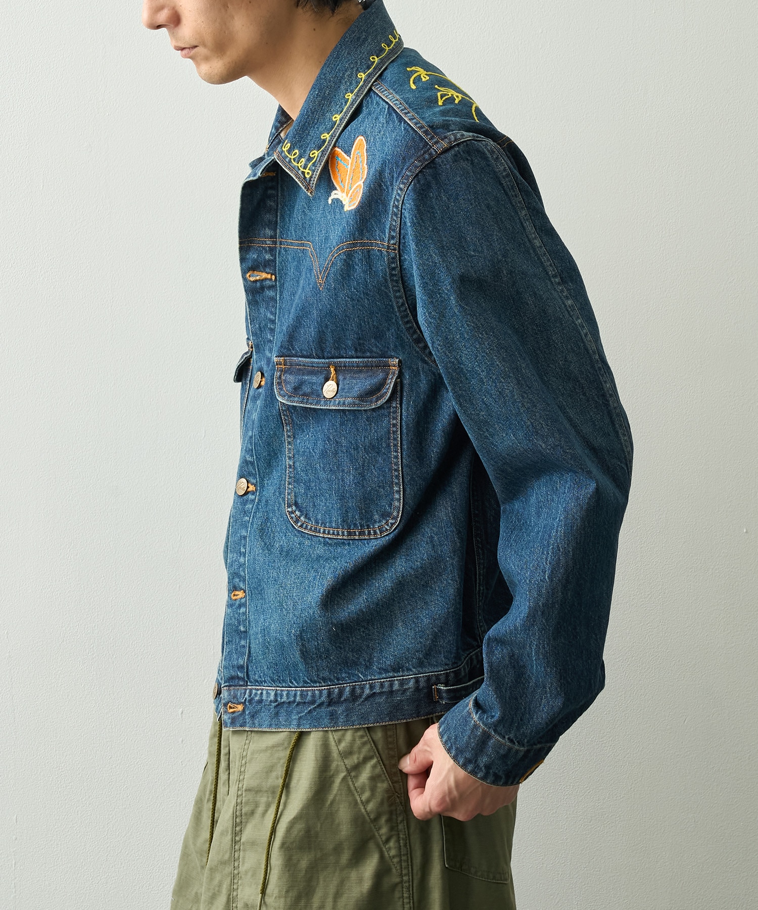 Papillon Emb. Jean Jacket - 12oz Denim Needles