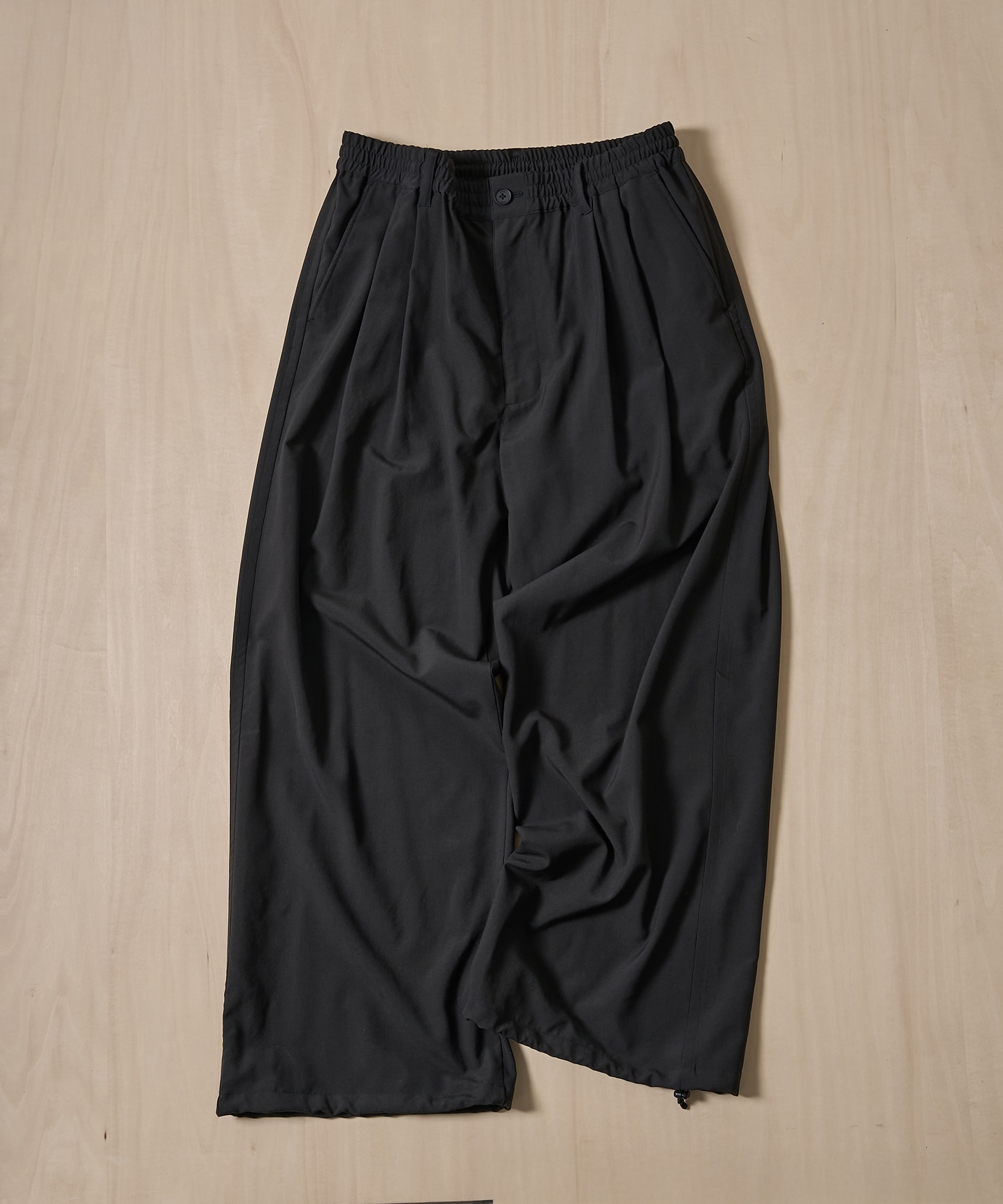 Wool Washer Tropical 2pleated Easy Trousers YOKE