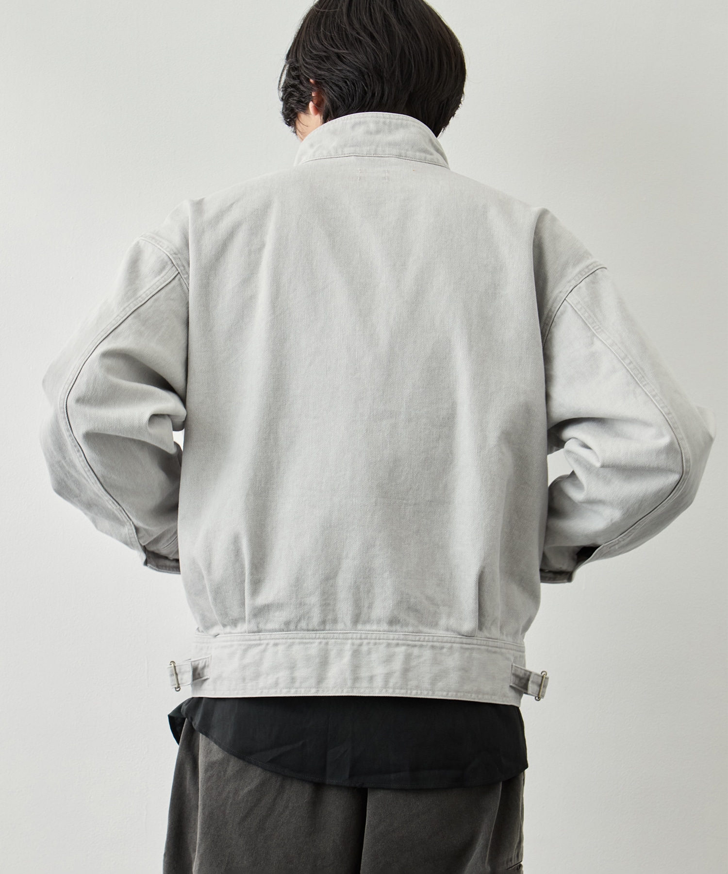 Suface Dyed Denim Stand Collar Blouson YOKE