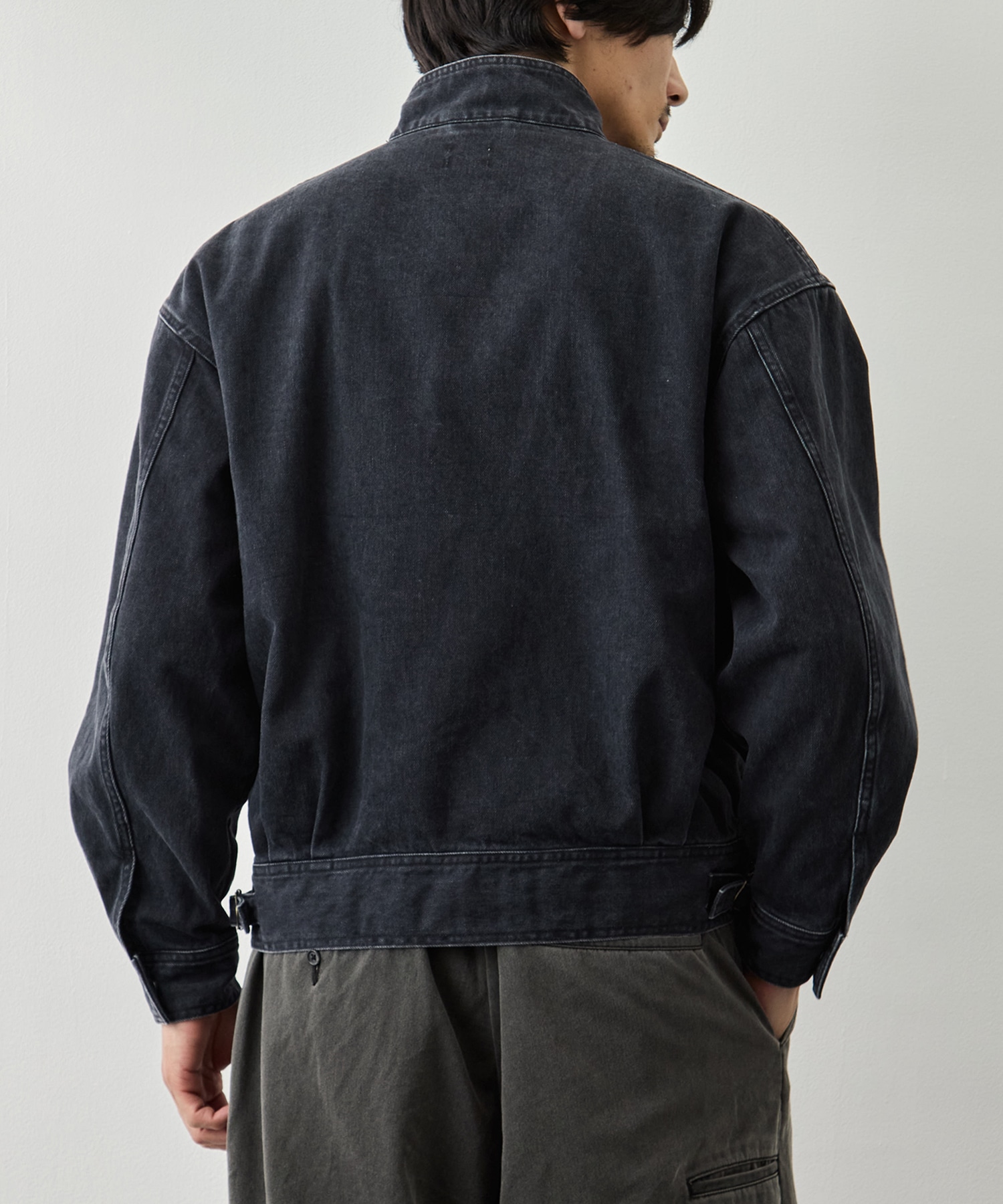 Suface Dyed Denim Stand Collar Blouson YOKE