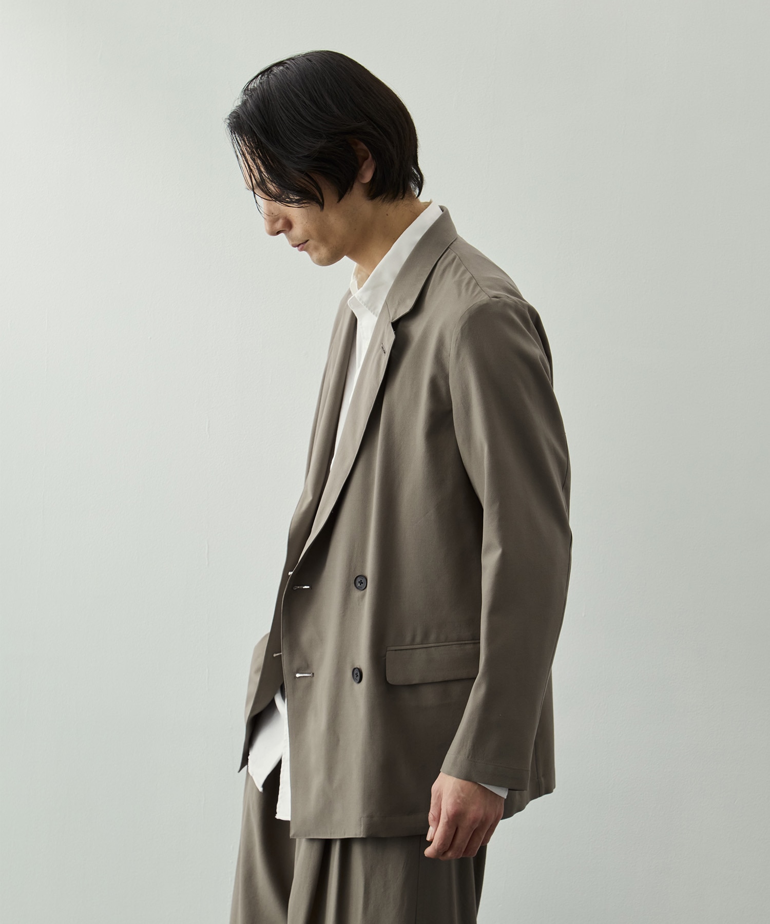 Wool Washer Tropical Double Breasted Jacket YOKE