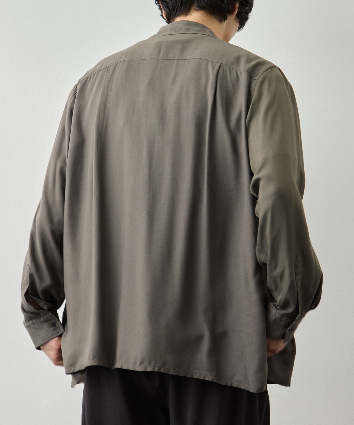 Modal Double Pocket Open Collar Shirt YOKE