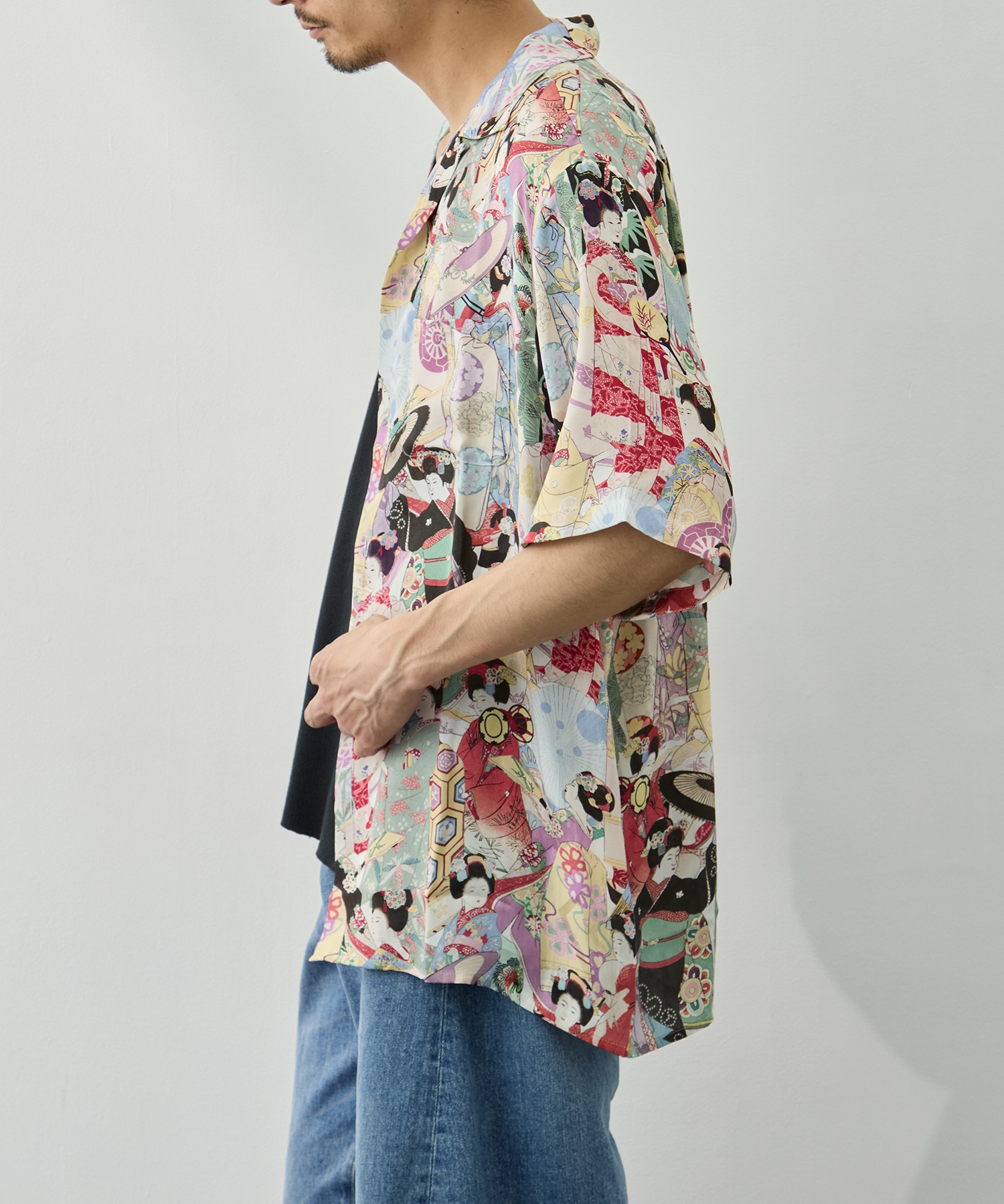 SILK CUPRO SHORT SLEEVE ALOHA SHIRT〈MAIKO〉 NIPOALOHA