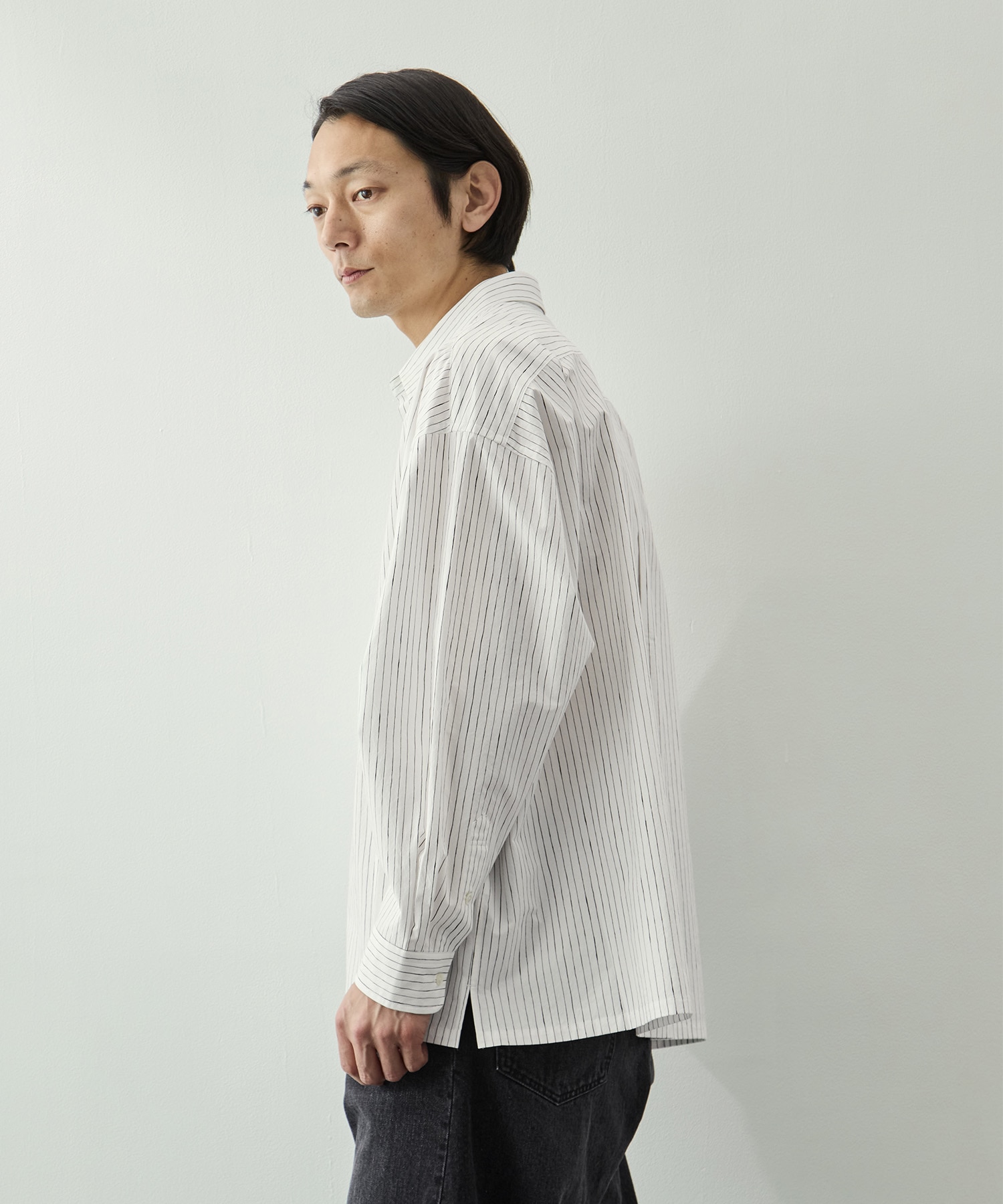 COTTON STRIPE SLIT SHIRT S.F.C