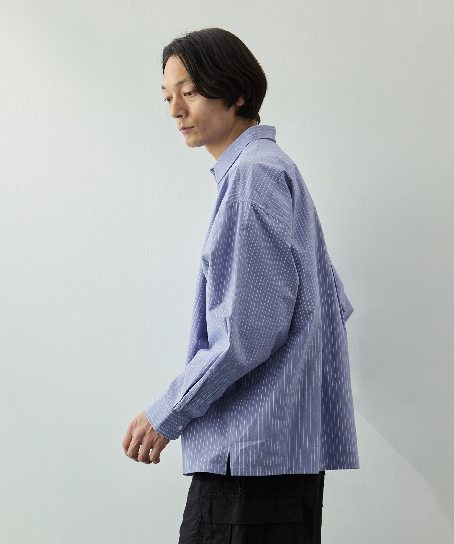 COTTON STRIPE SLIT SHIRT S.F.C