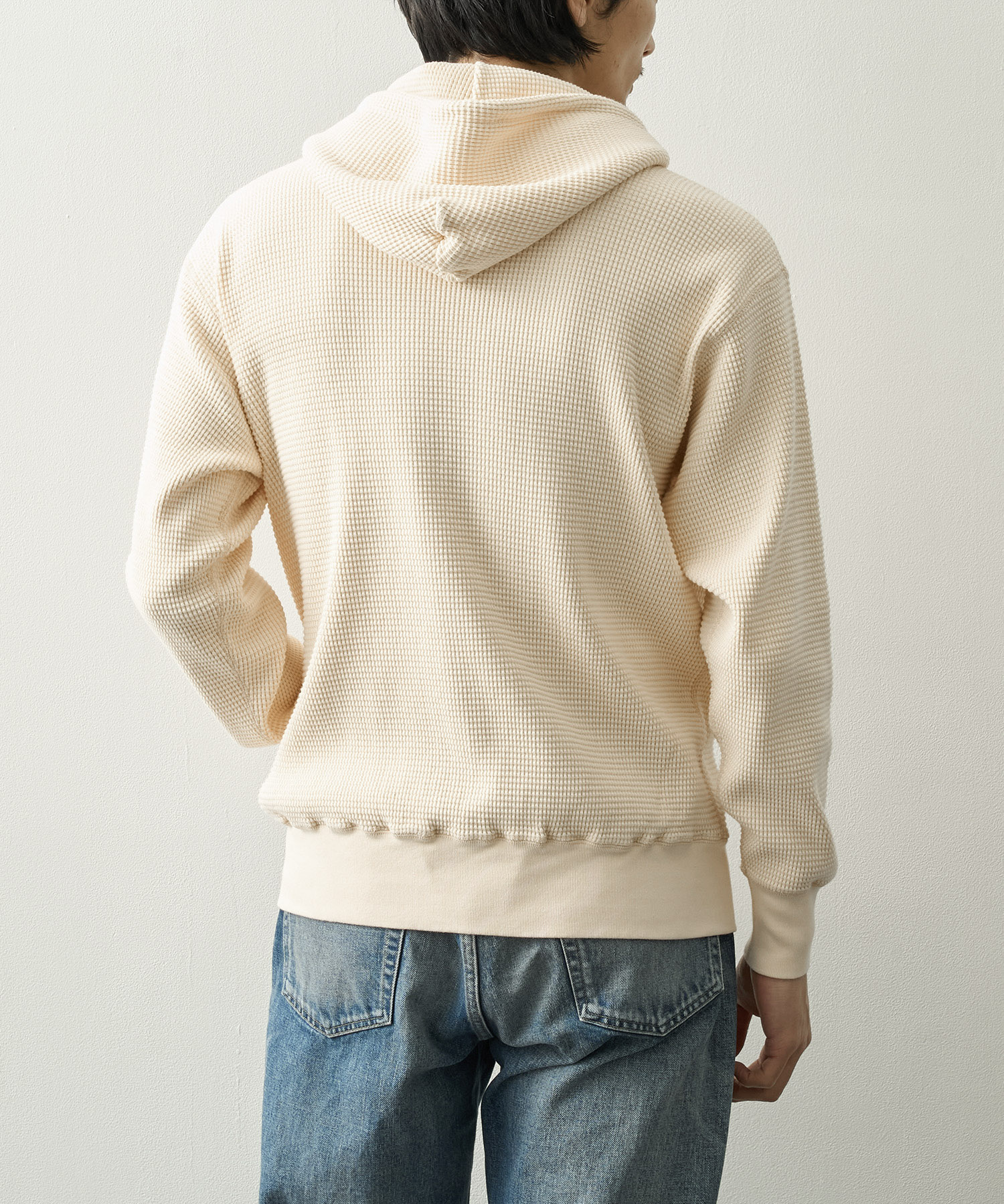 WAFFLE SWEAT HOODED ZIP MASSES