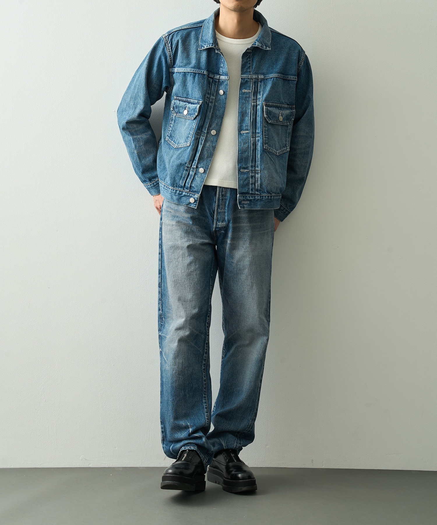 DENIM 5P PANTS H.WASH MASSES