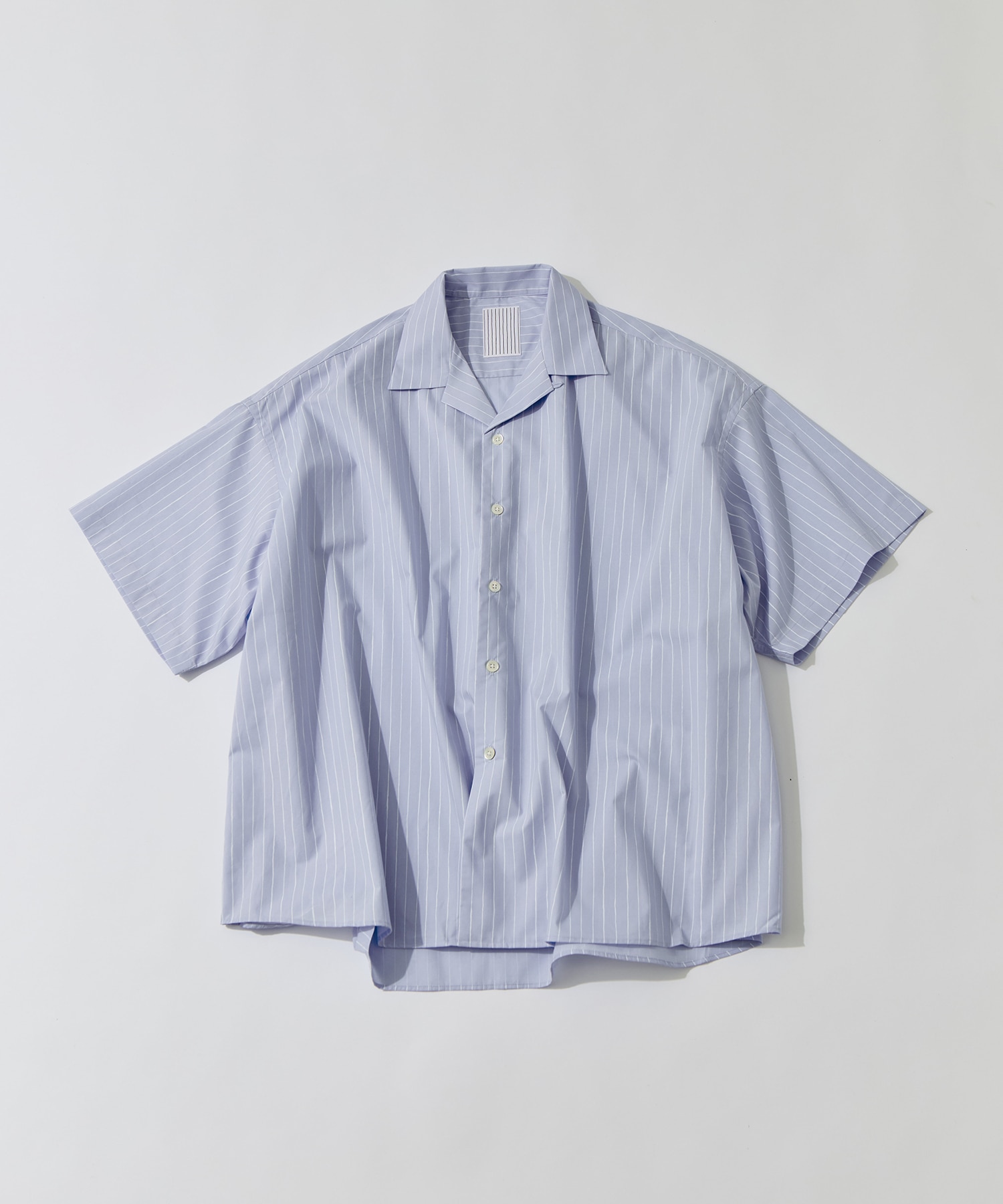 COTTON STRIPE OPEN COLLAR SS SHIRT S.F.C