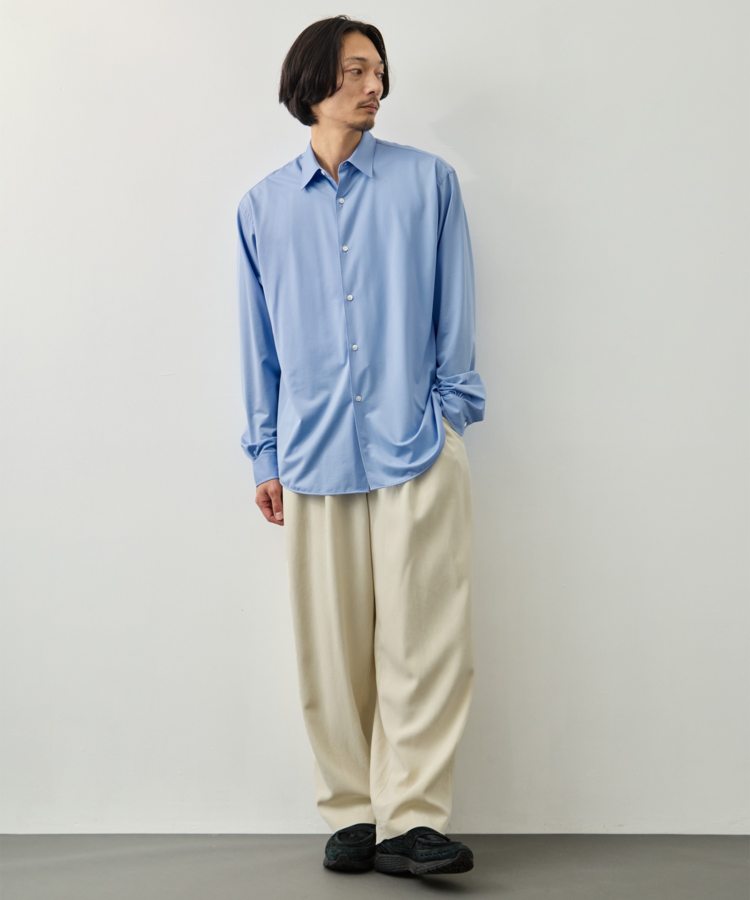 別注tencel wide slacls concause