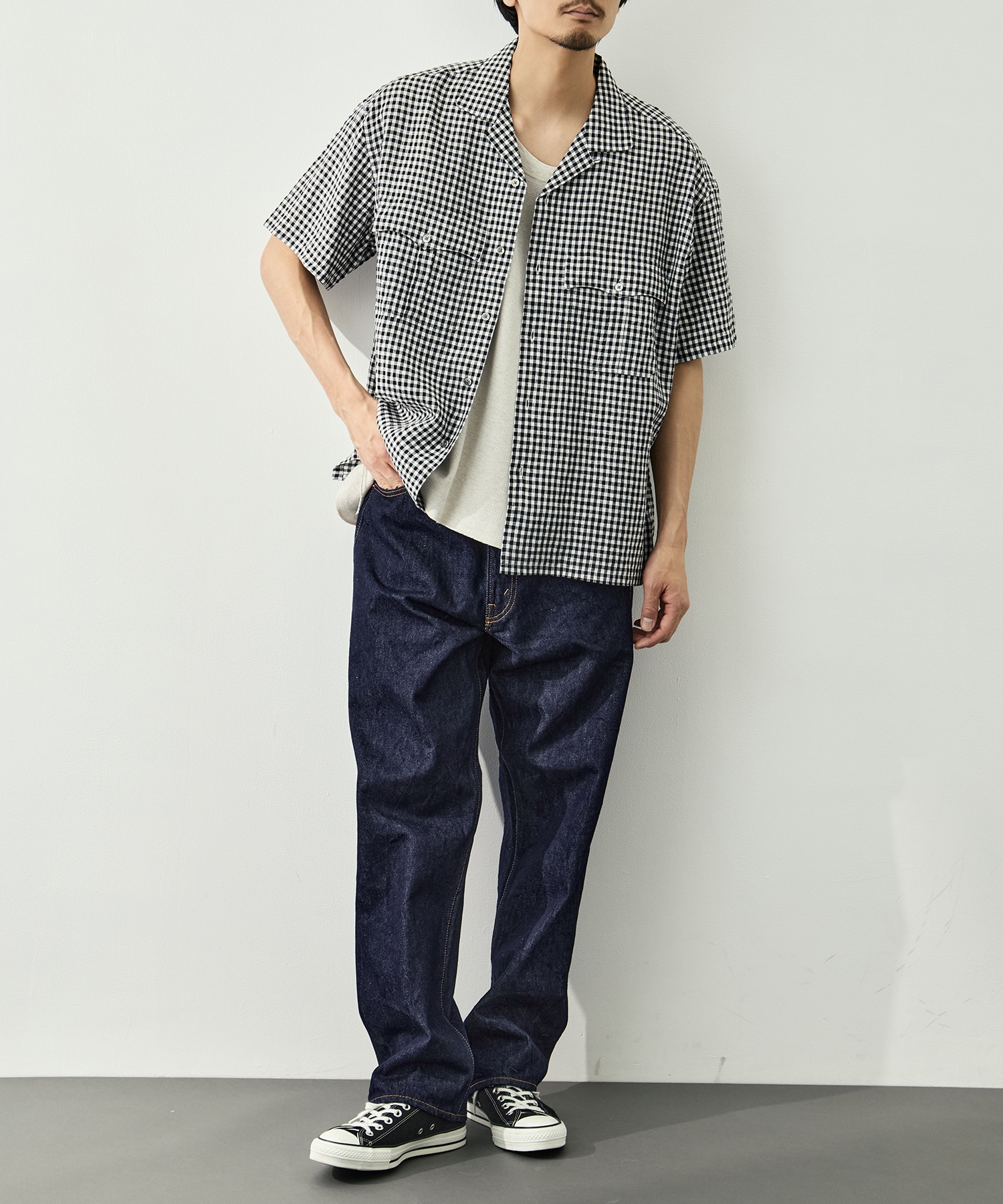 PC-016-3979-0010/BK/KEROUAC LINEN GNGHM CK SHIRT PORTER CLASSIC