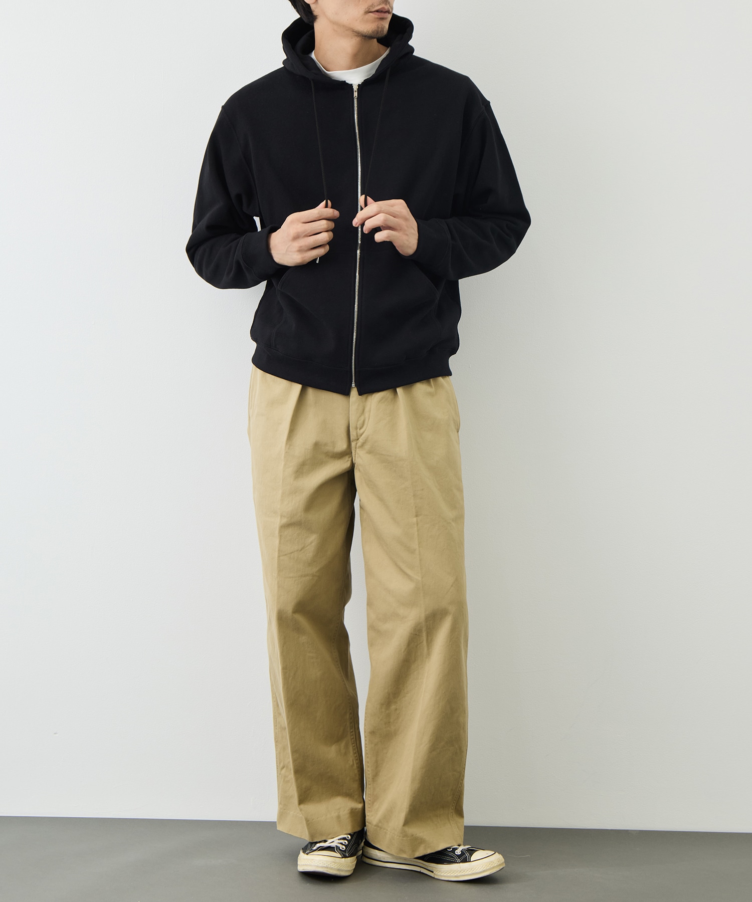 COTTON ZIP UP HOODIE FUJI