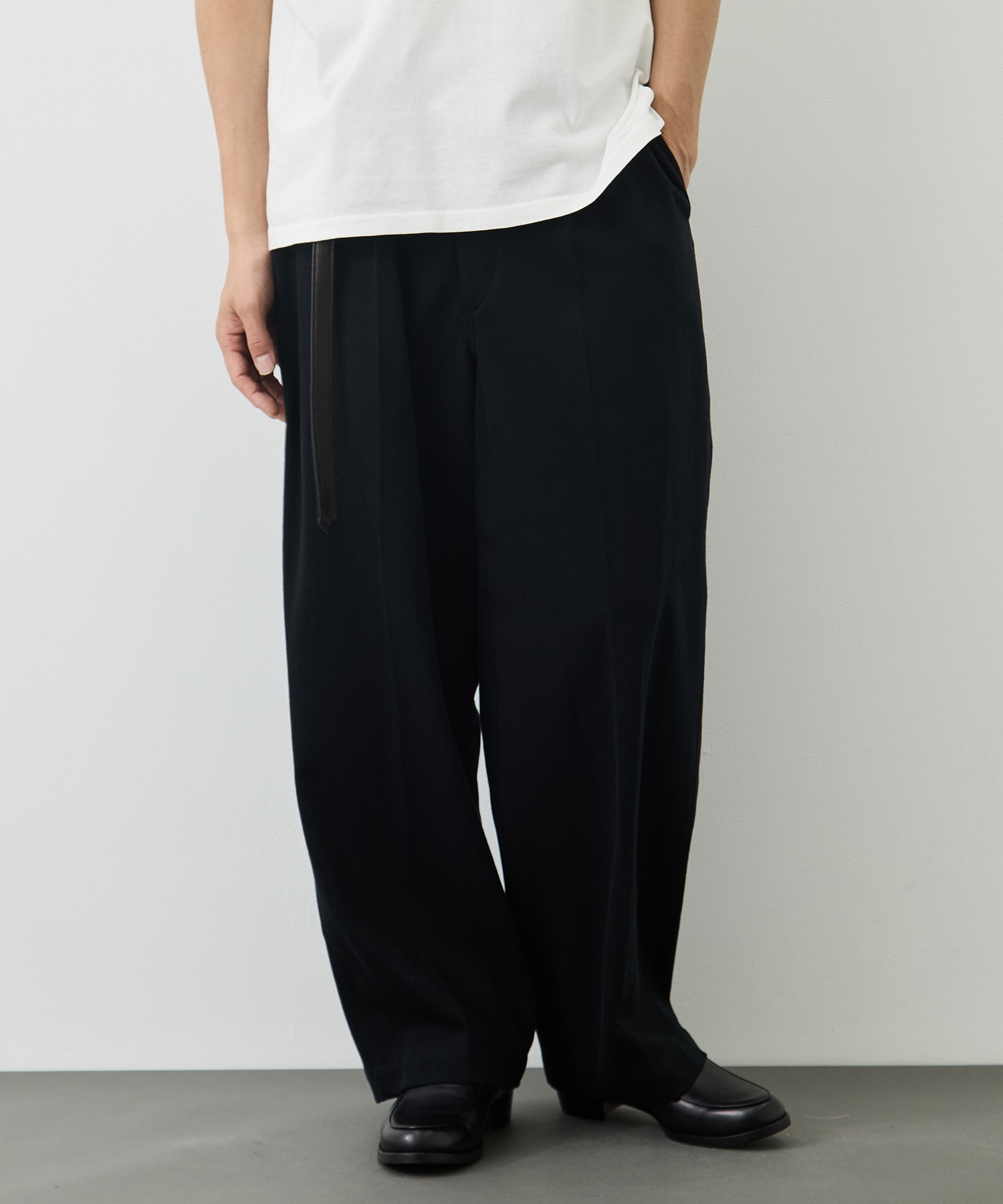 Denim-Leather Belted Trousers blurhms