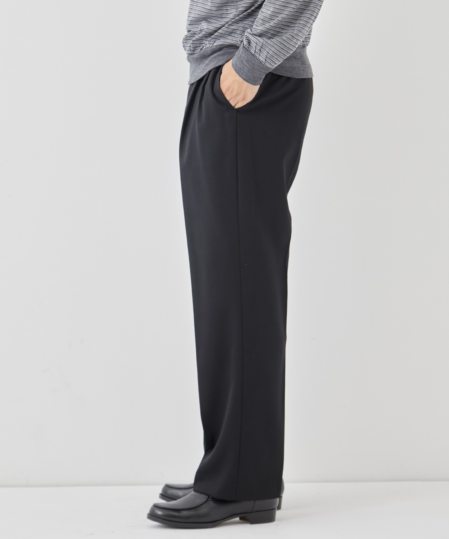 WOOL TWO TUCK SLACKS FUJI