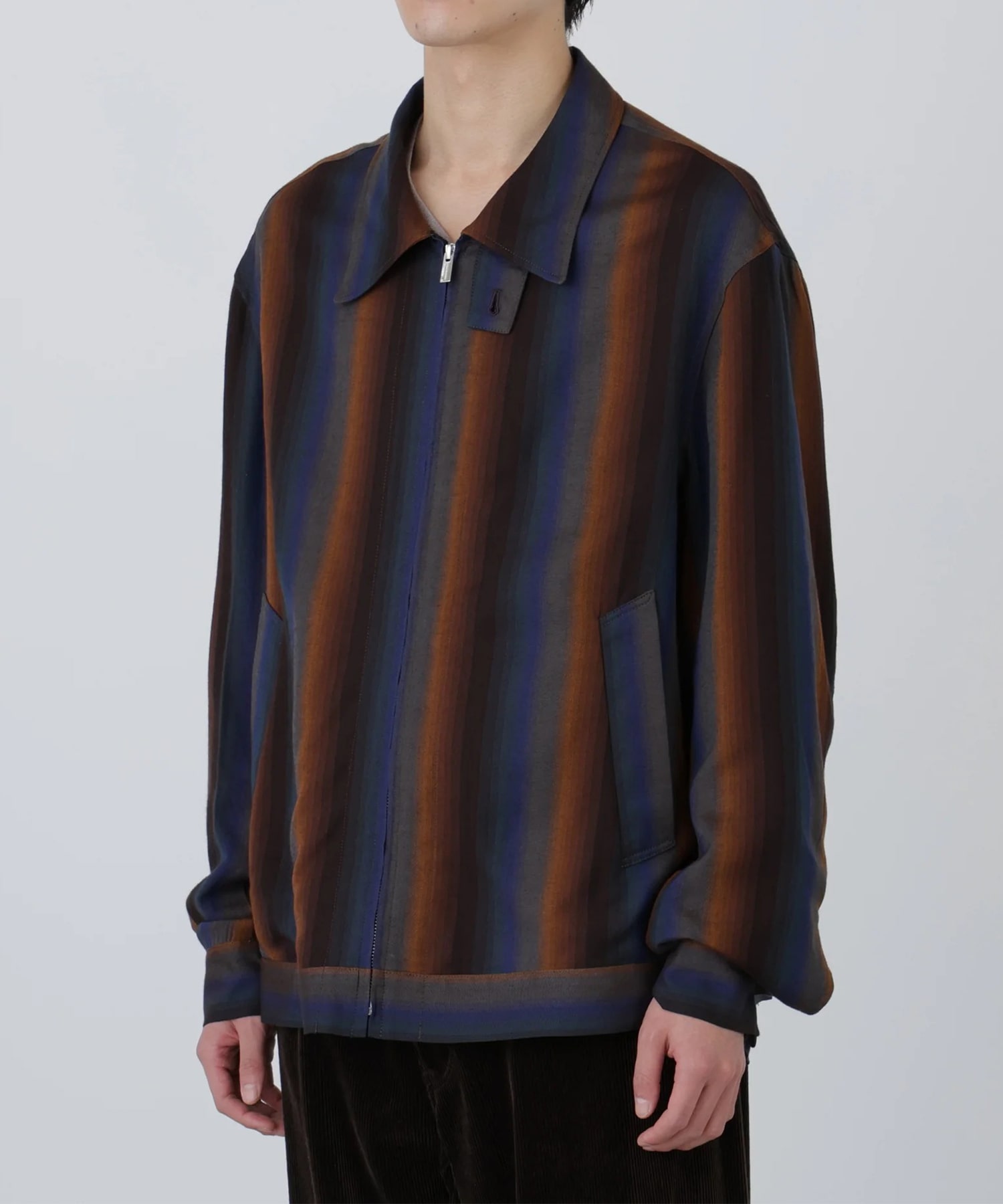 DRIZZLER JACKET -Wool Rayon Gradetion stripe- SEVEN BY SEVEN