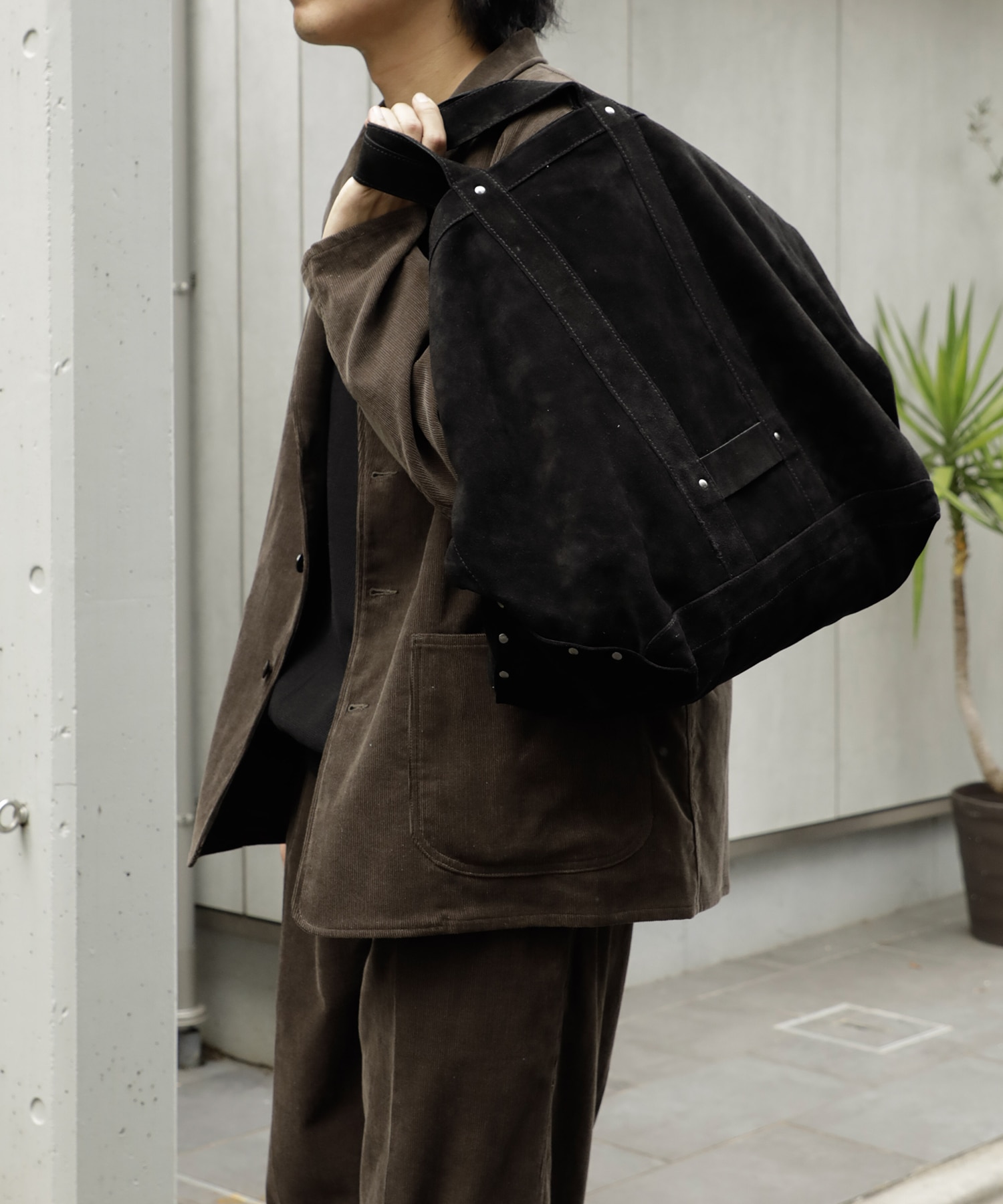 LEATHER TOTE BAG -Cow split leather- SEVEN BY SEVEN