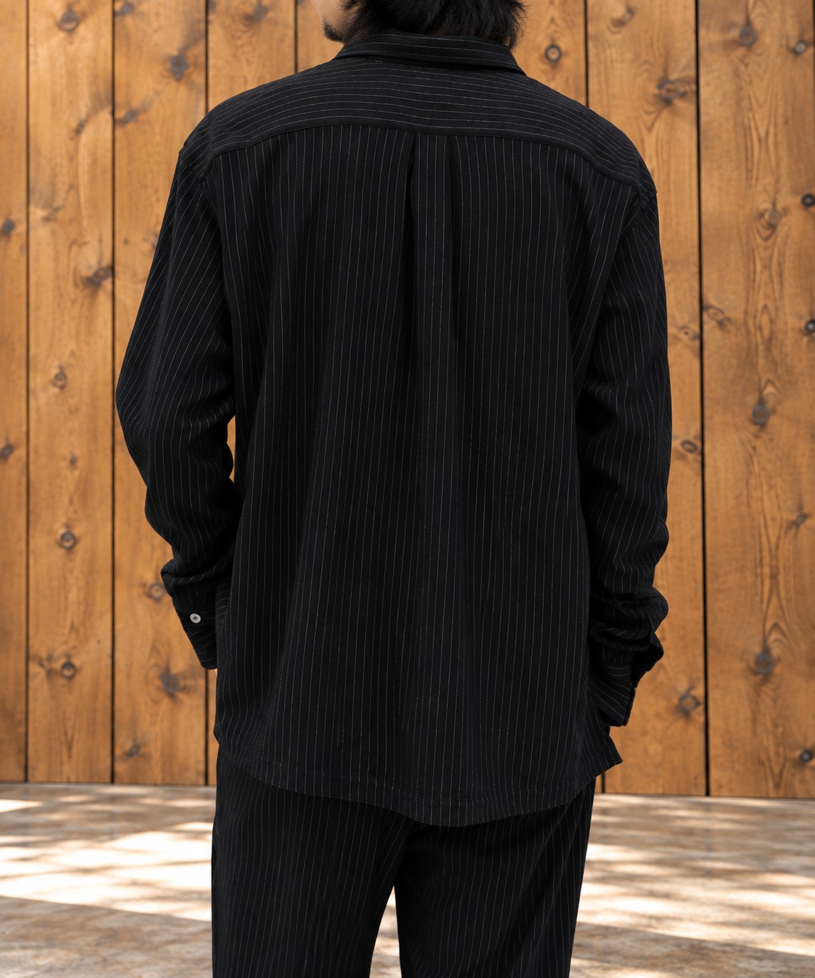 別注 36G Wool Fulling Stripe Modest Shirt KANEMASA PHIL.