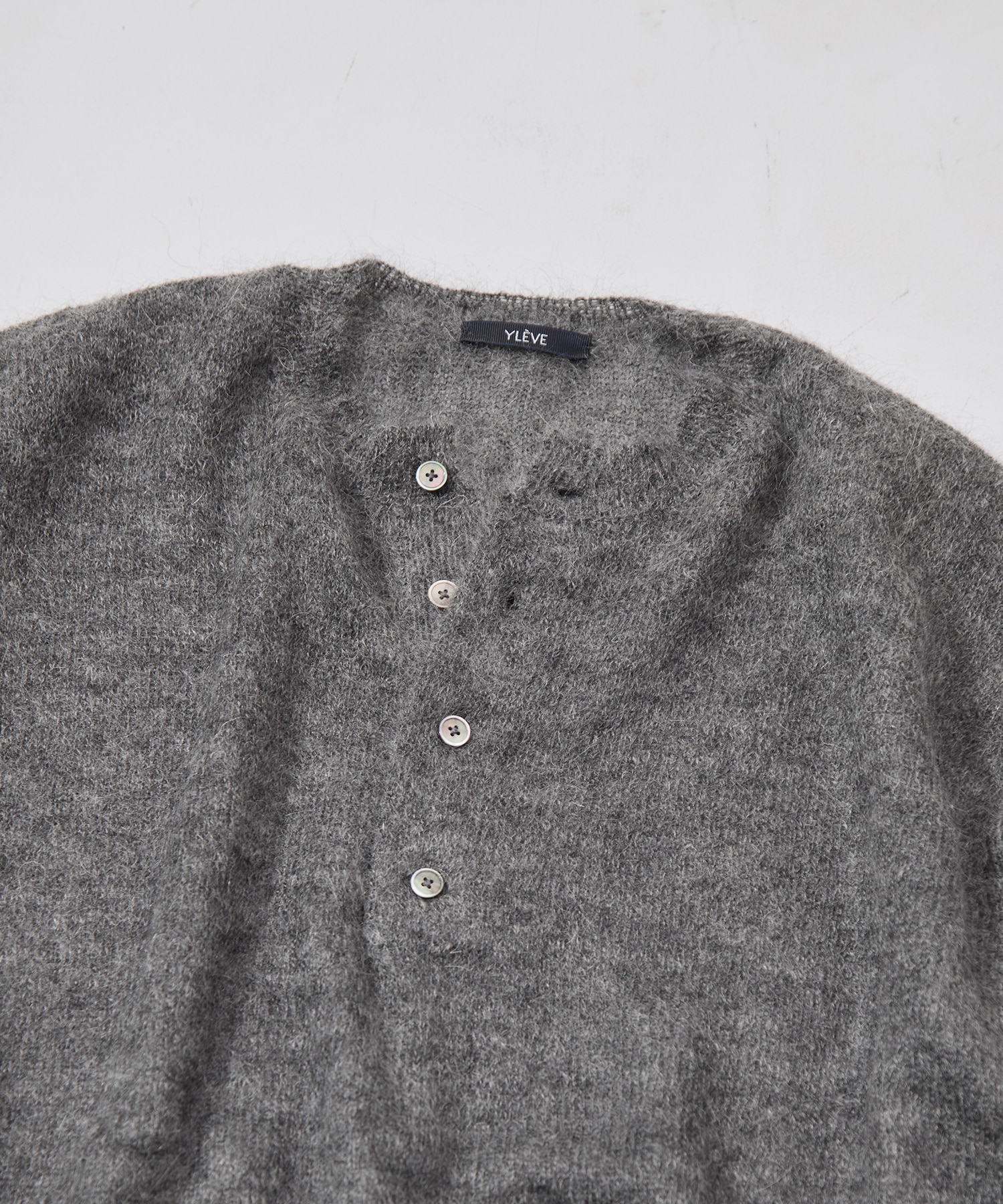 SUPER KID MOHAIR HENRY NECK KNIT YLEVE