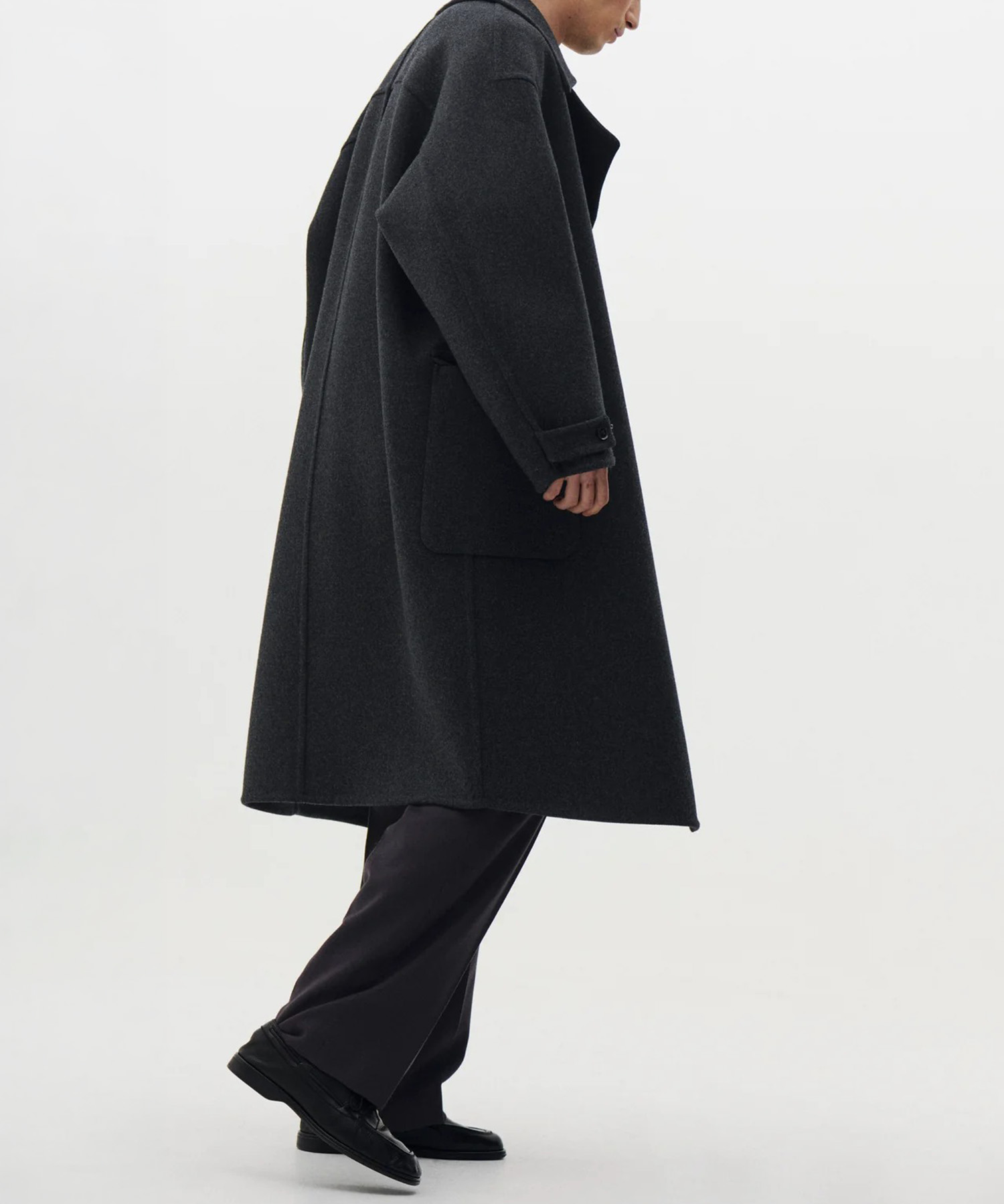 Wool Cashmere Double Breasted Rever Coat YOKE