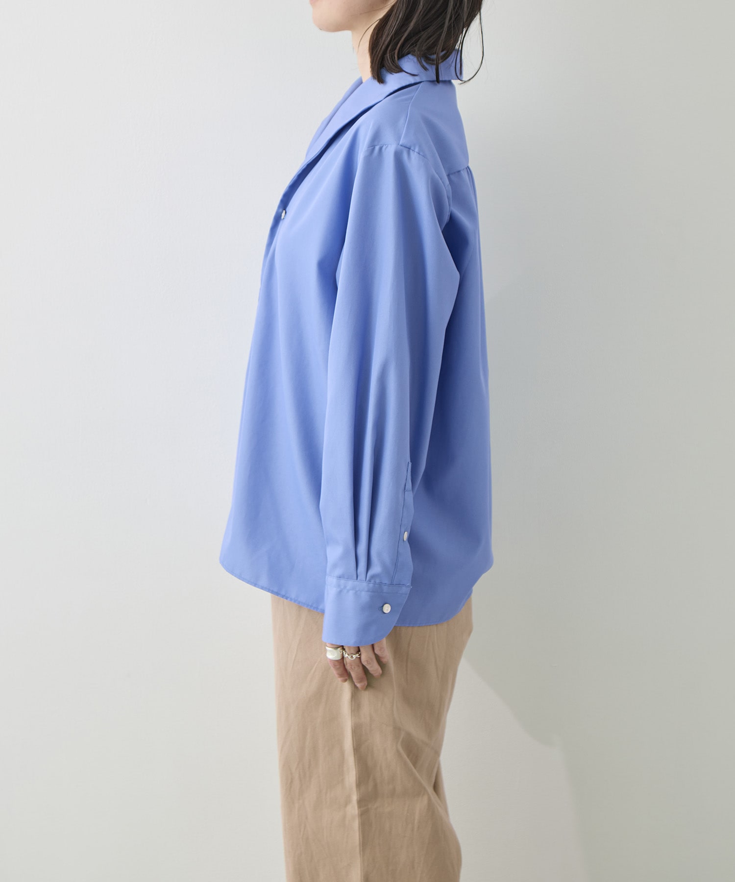 Cotton Broad French Shawl Collar Shirt blurhms