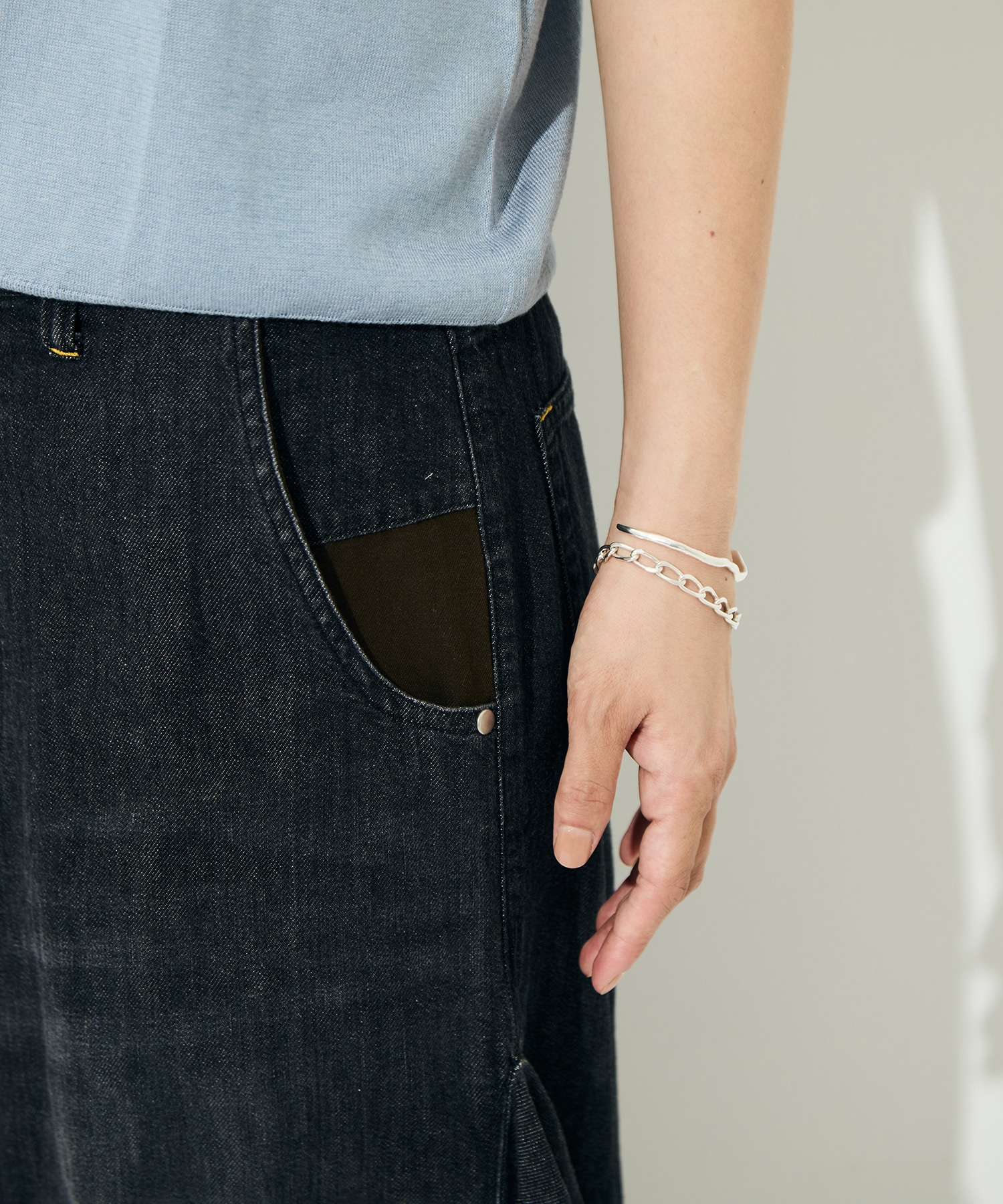 DOUBLE DENIM SKIRT BELPER