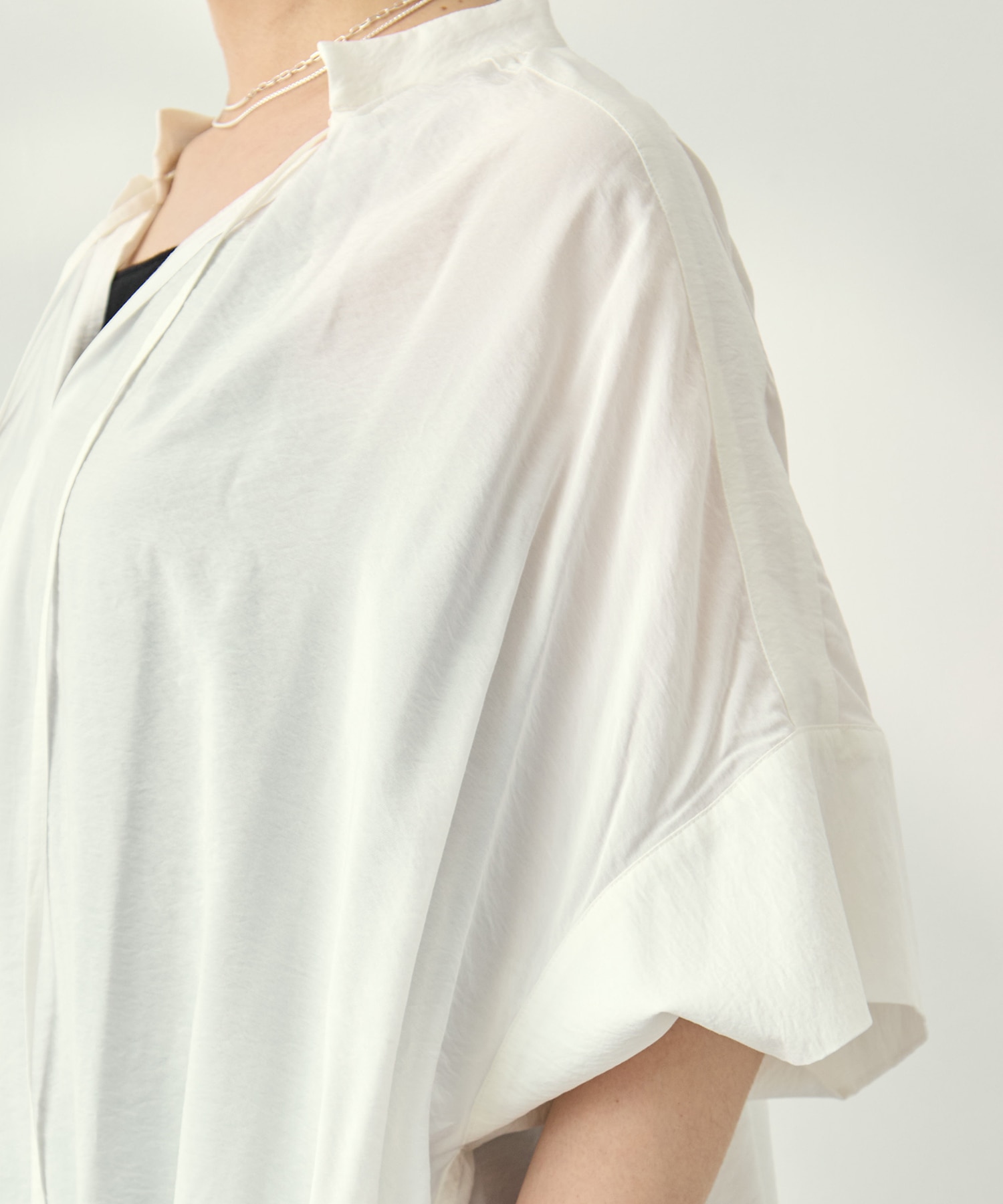 Modal silk gather neck dress 08sircus