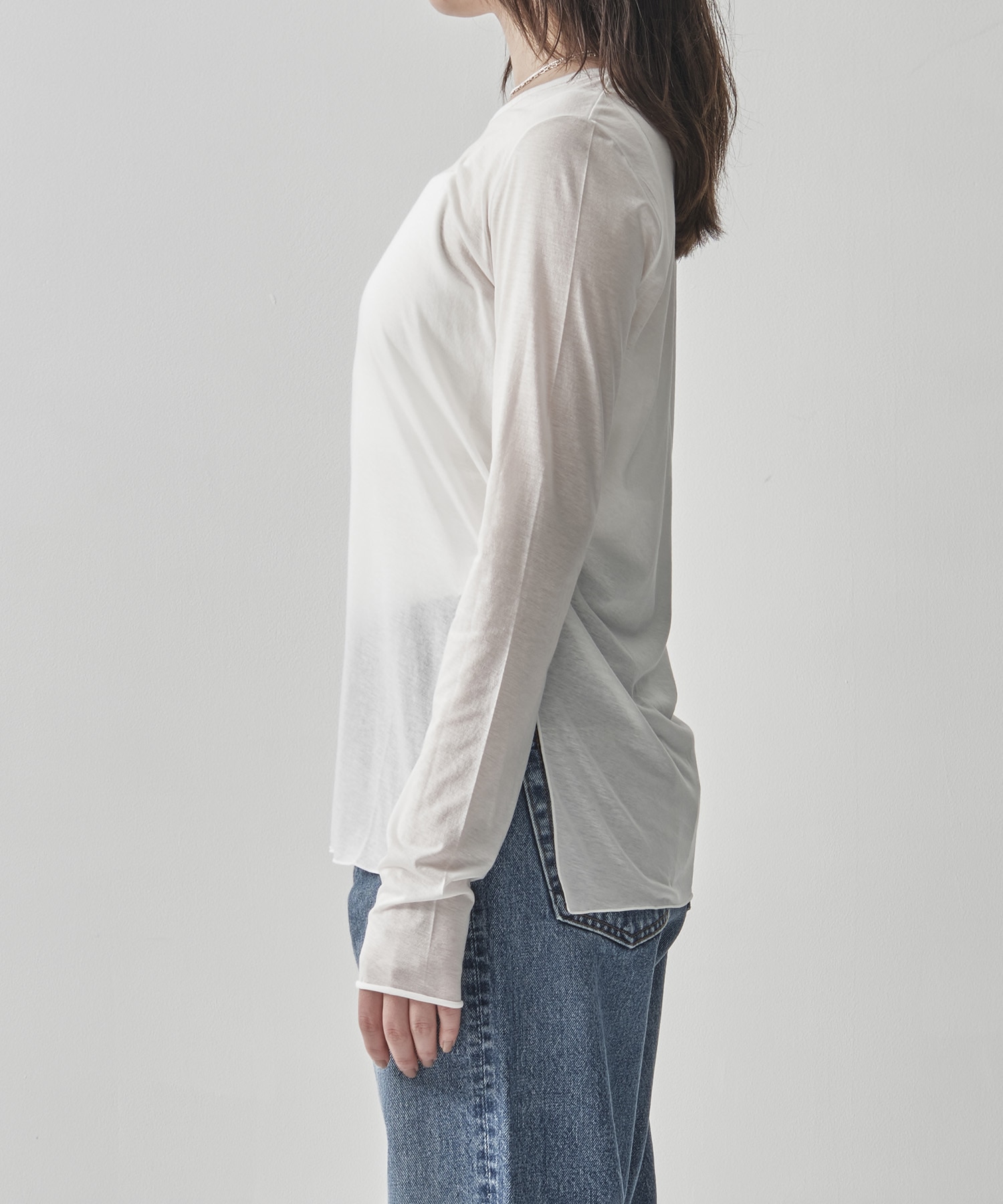 Side Slit Crew Neck Long Sleeve T GOOD PEOPLE GOOD STITCHING GOOD PRODUCT