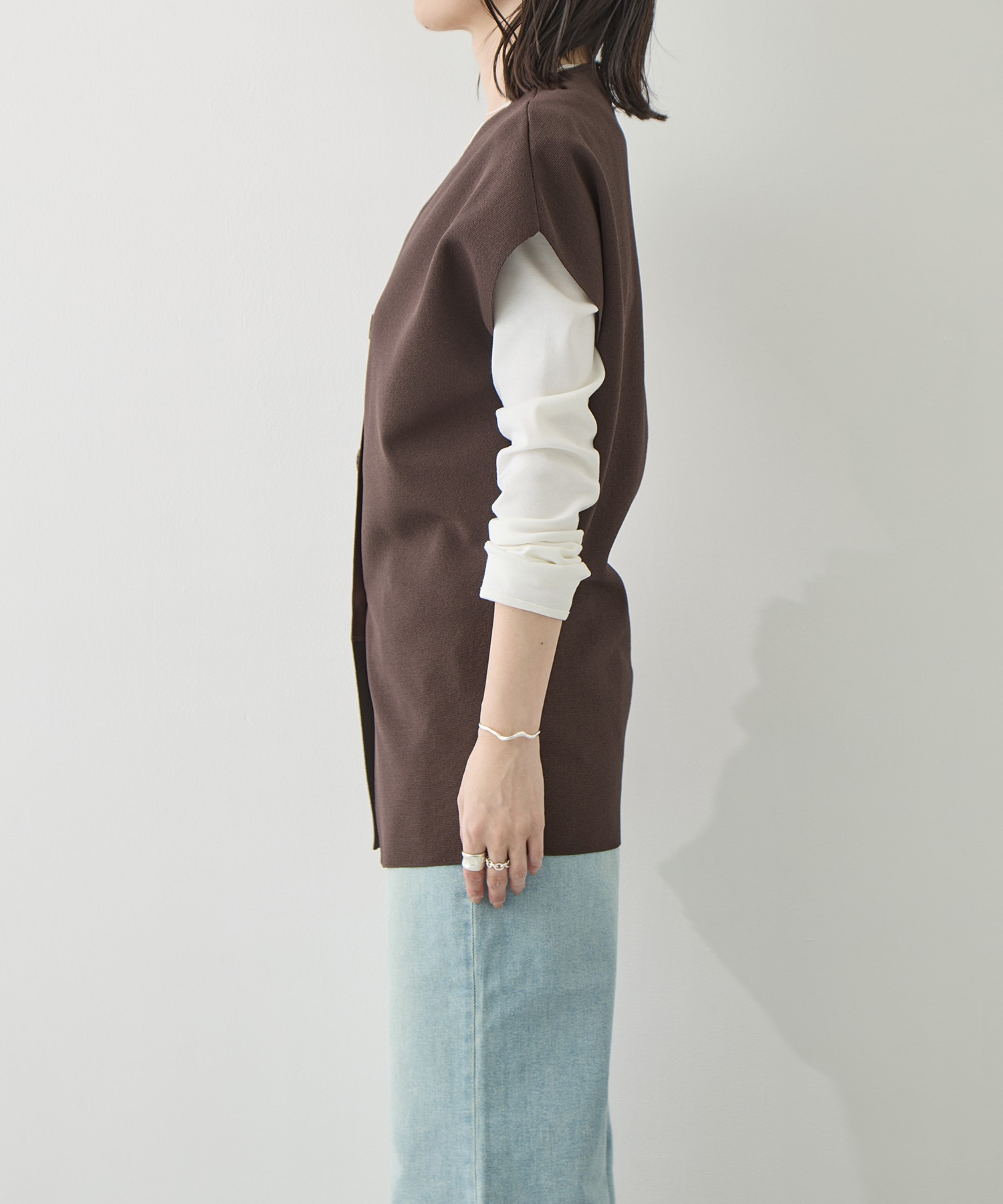 Dry Milano-rib Knit Vest WRAPINKNOT