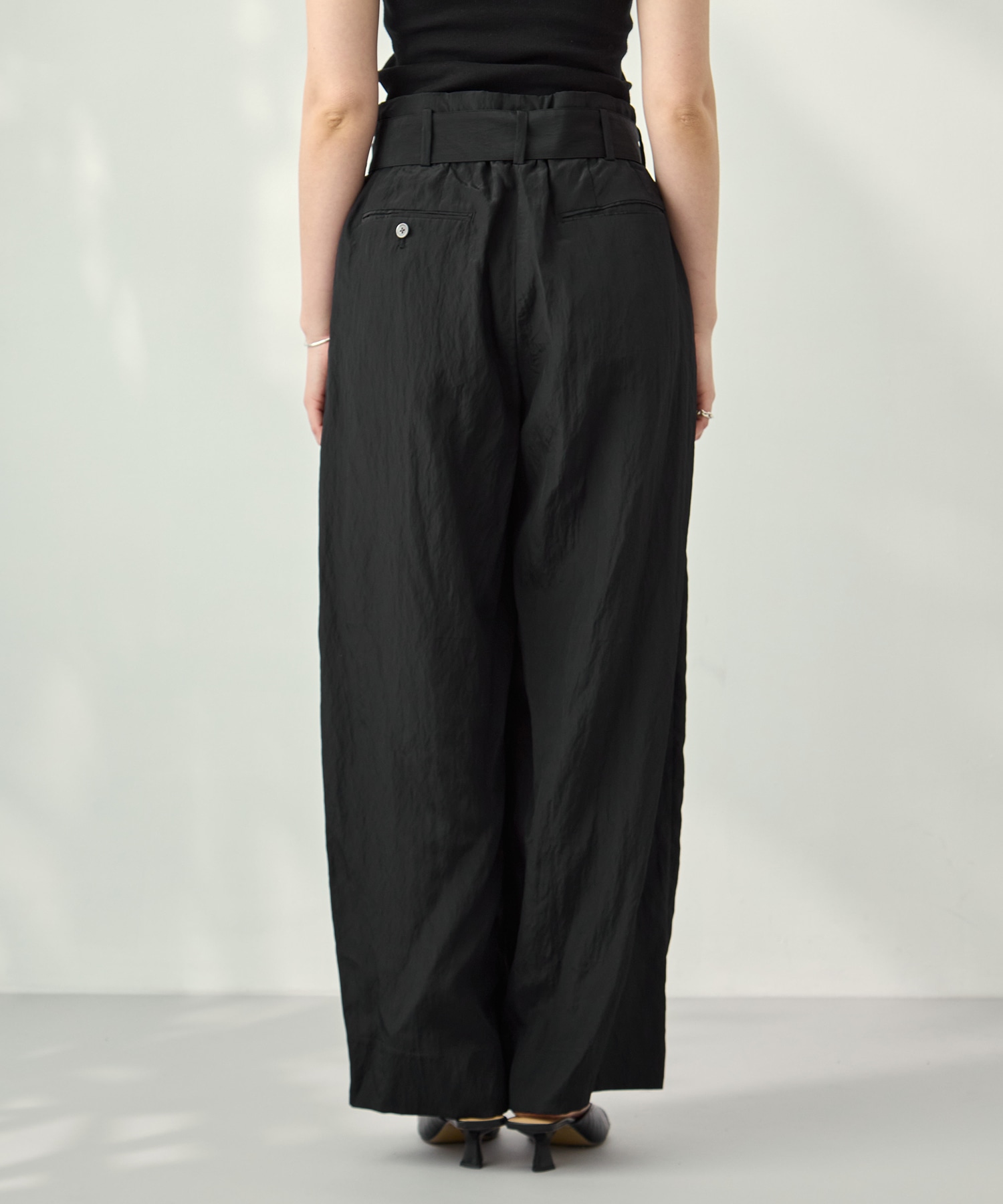 Viscose washer 2tuck belted wide pants 08sircus