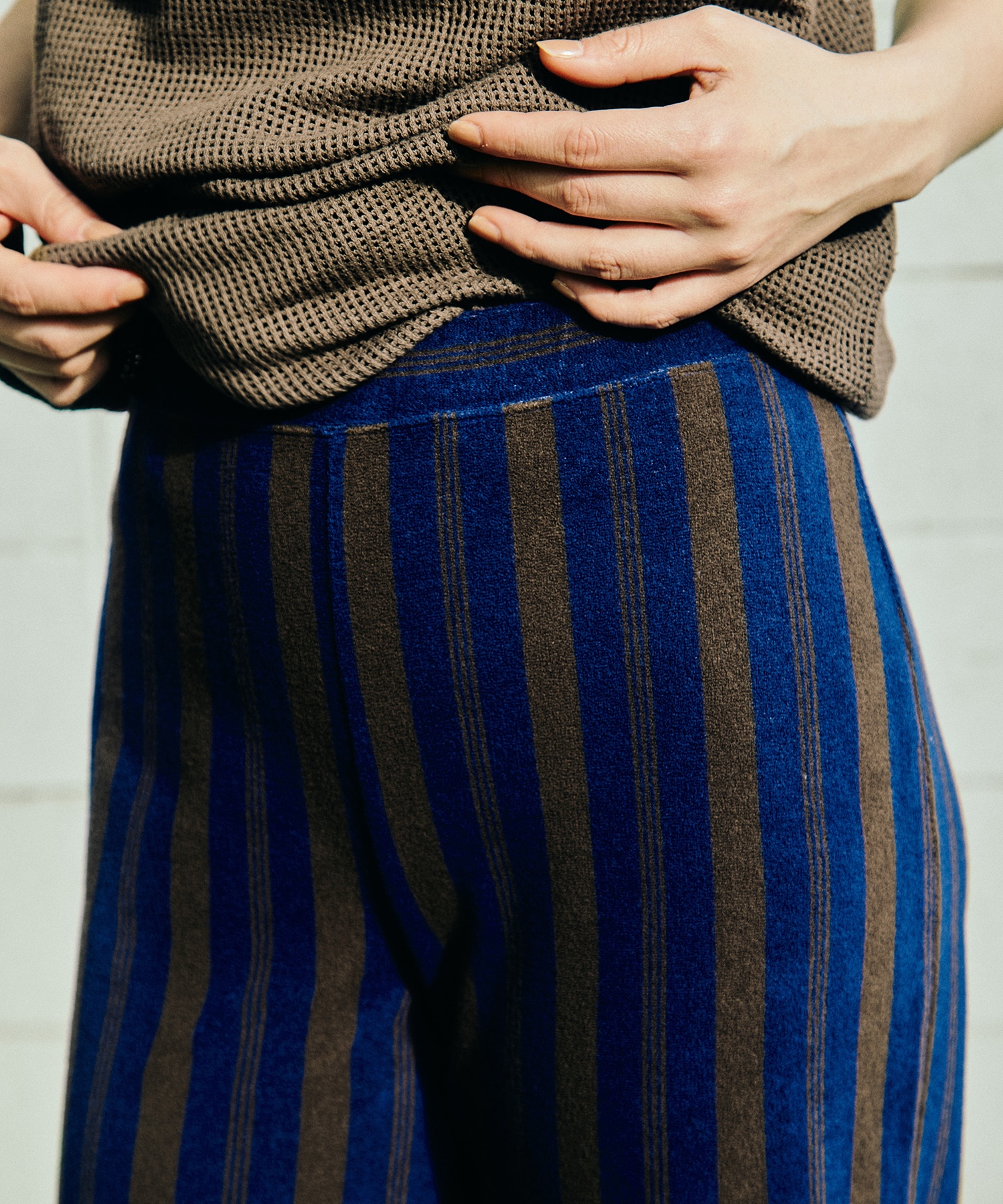 Pile  Border Relaxed Wide Pants PHEENY