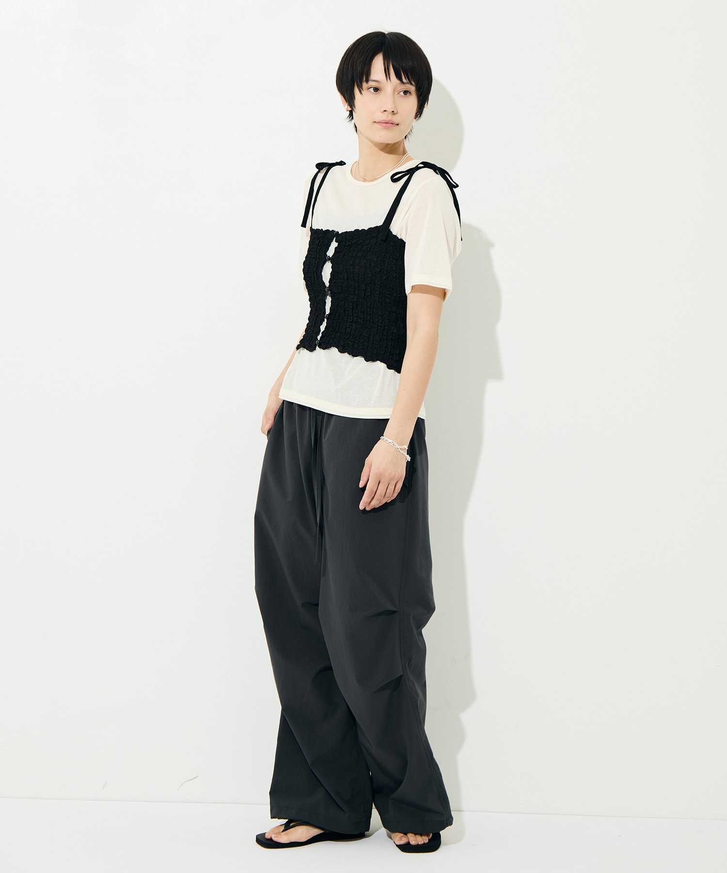 Shrink Lace Frill Camisole PHEENY