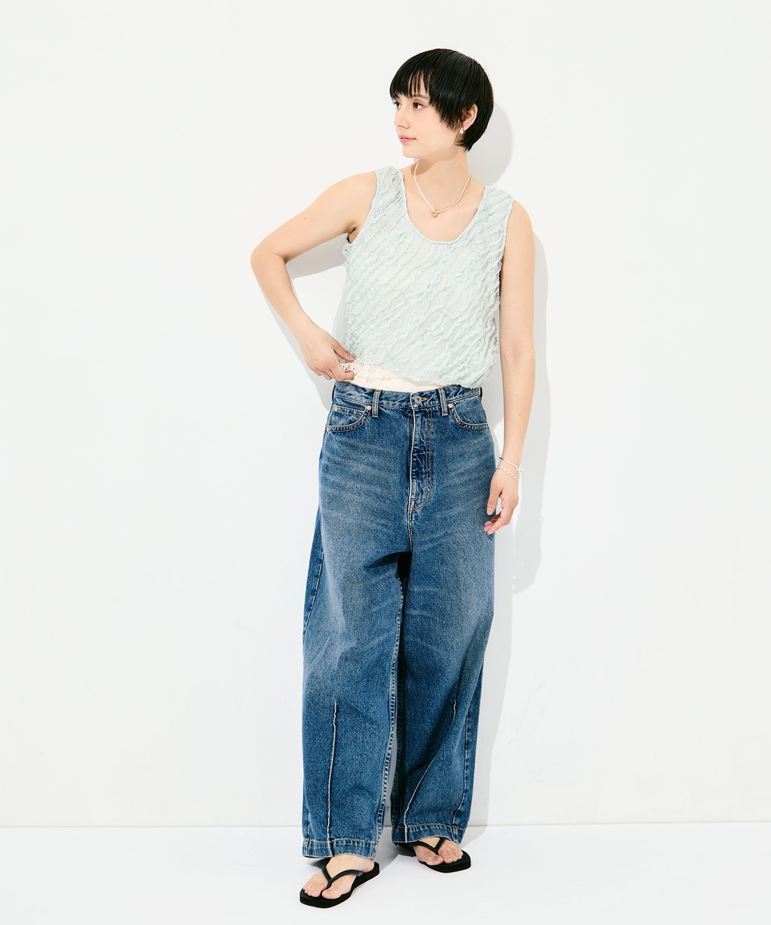 RUFFLE CHIFFON LAYER TOP muller of yoshiokubo