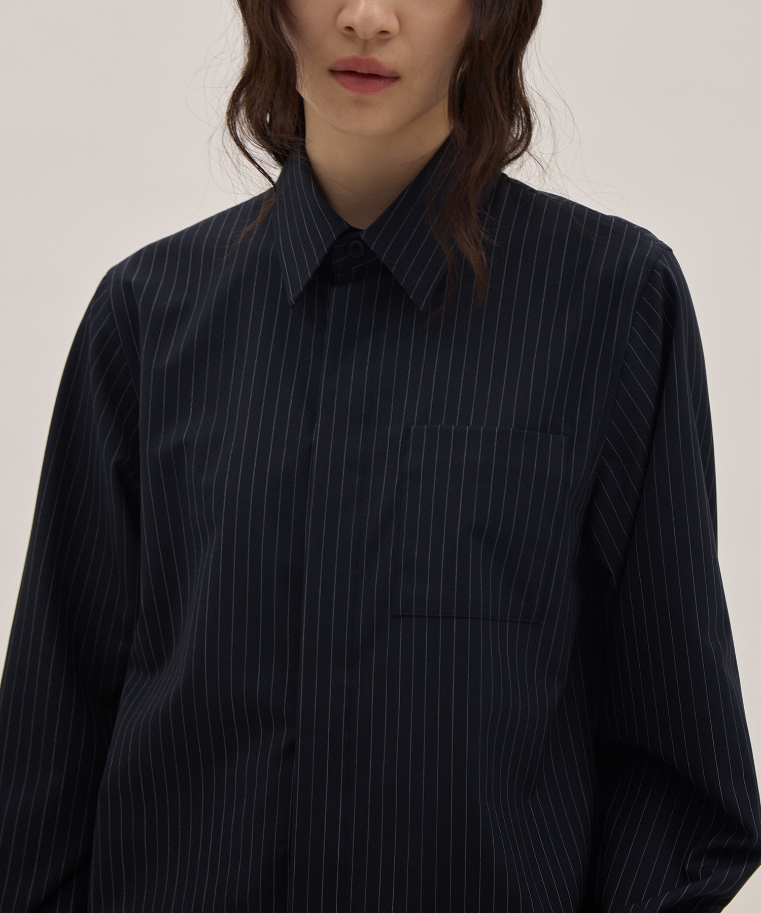 Wool stripe short shirt 08sircus