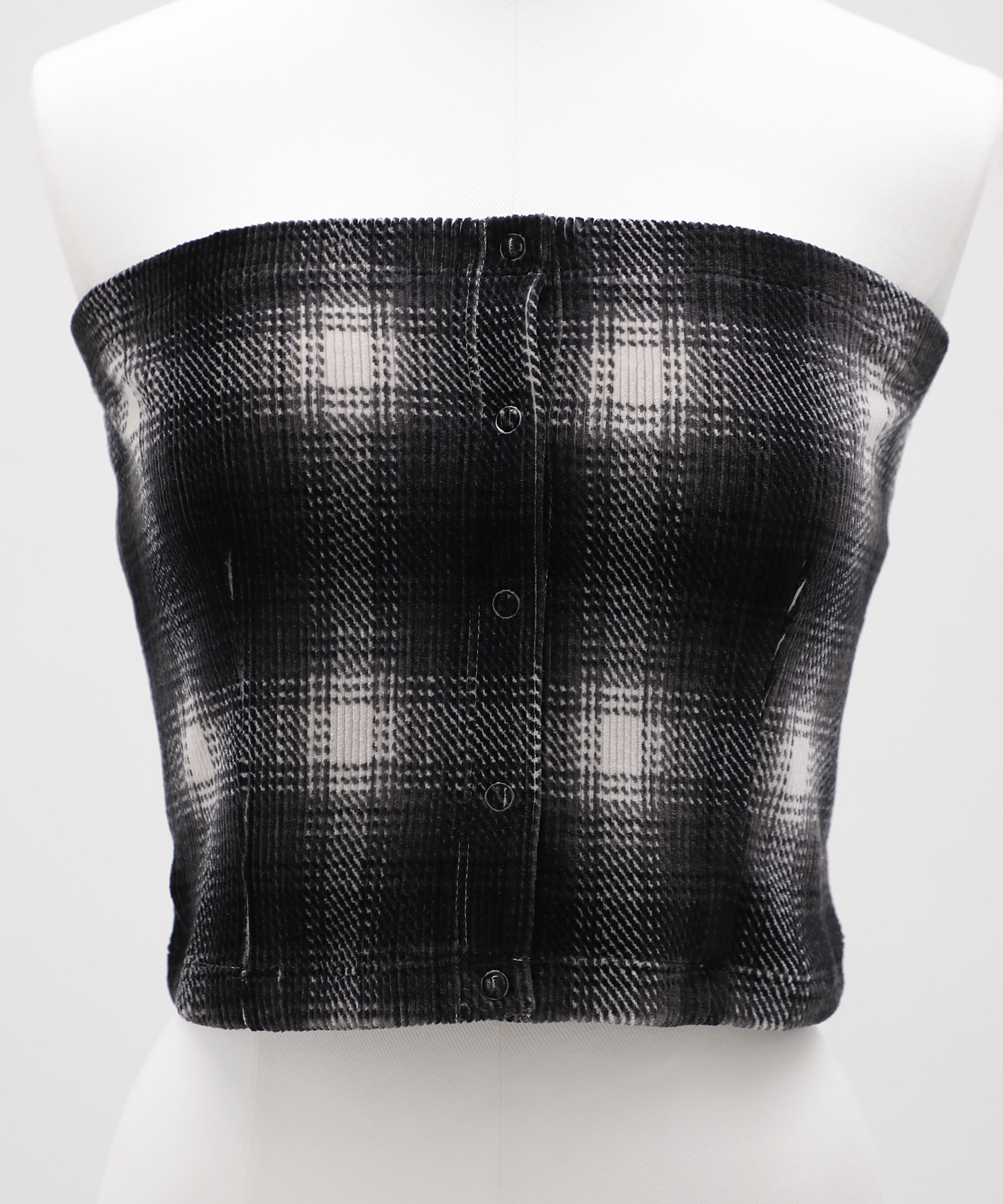 Ombre Check Stretch Corduroy Bustier PHEENY