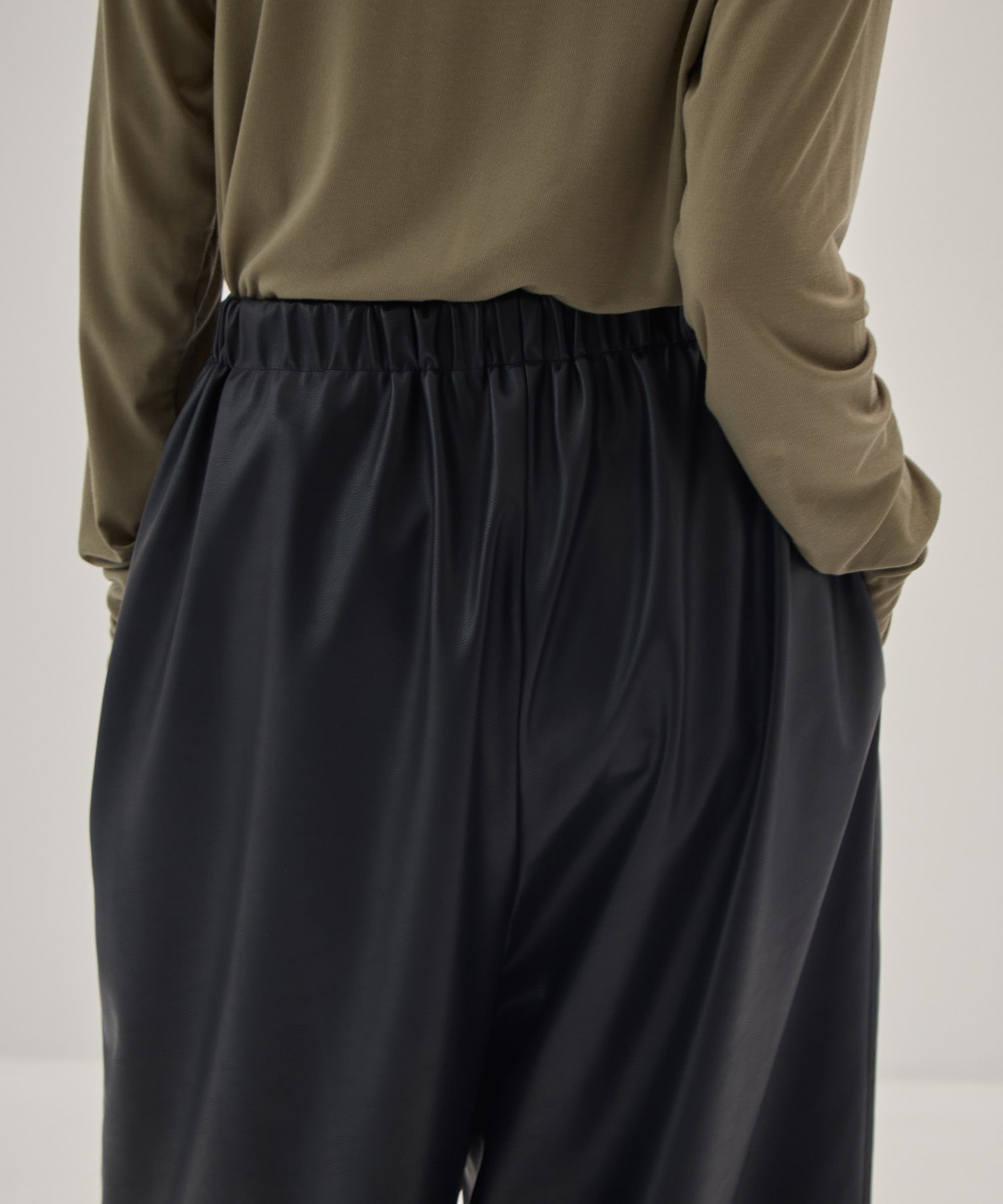 Synthetic Leather Wide Trousers IIROT