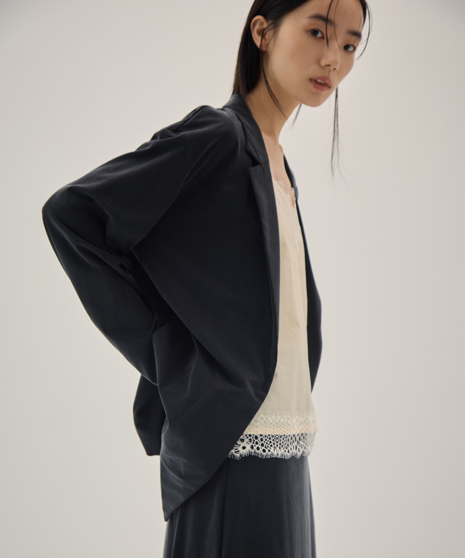 Peach Saten Shirt Jacket PHEENY
