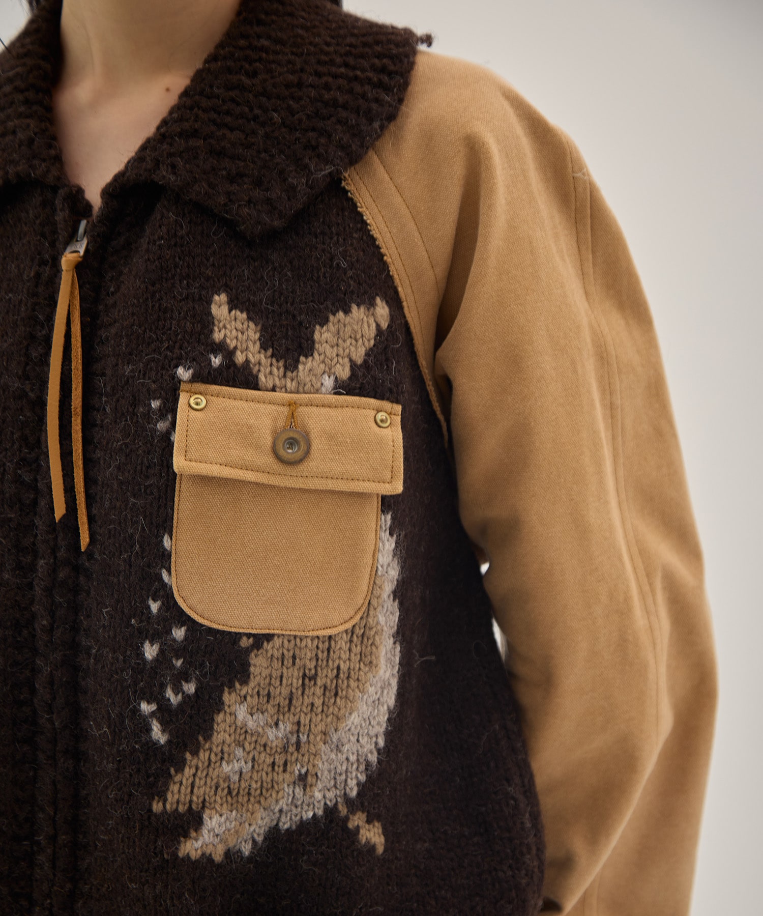 Combination cowichan sweater KHOKI